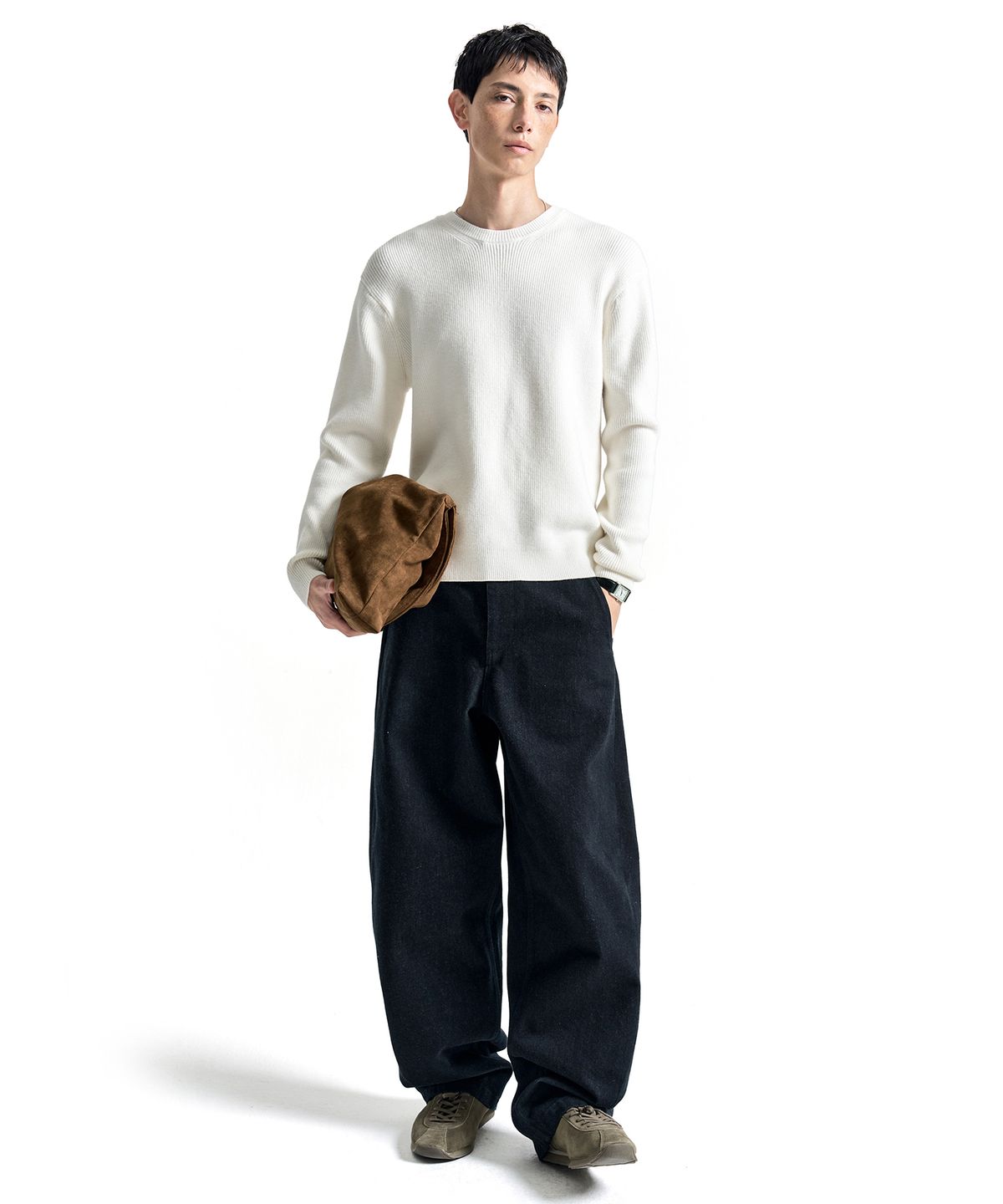 커스텀어클락(COSTUME O’CLOCK) 데님 워시드 커브드 팬츠 CP인디고 COOSPT256CPINDIGO