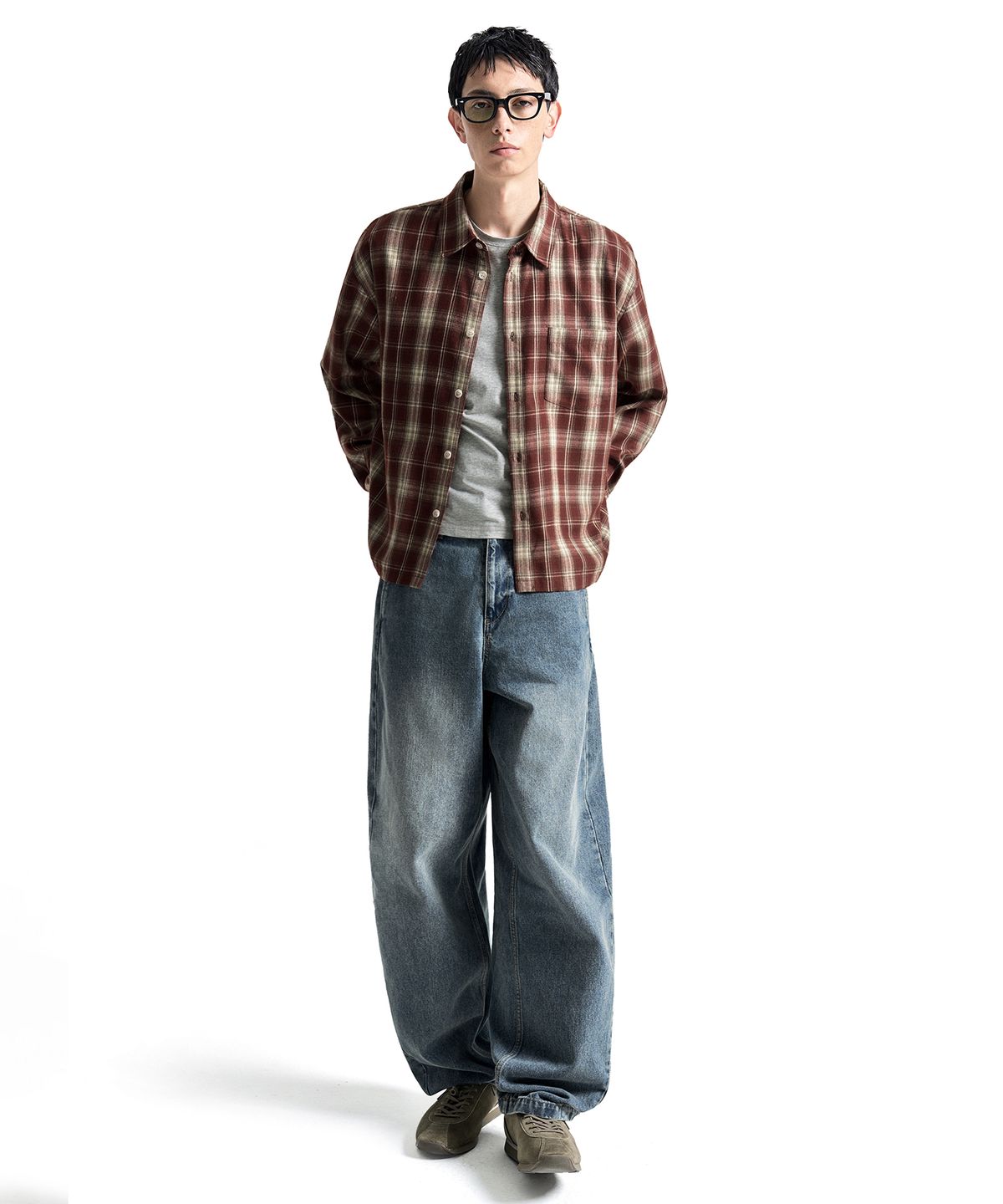 커스텀어클락(COSTUME O’CLOCK) 데님 워시드 커브드 팬츠 블루 COOSPT256BLUE