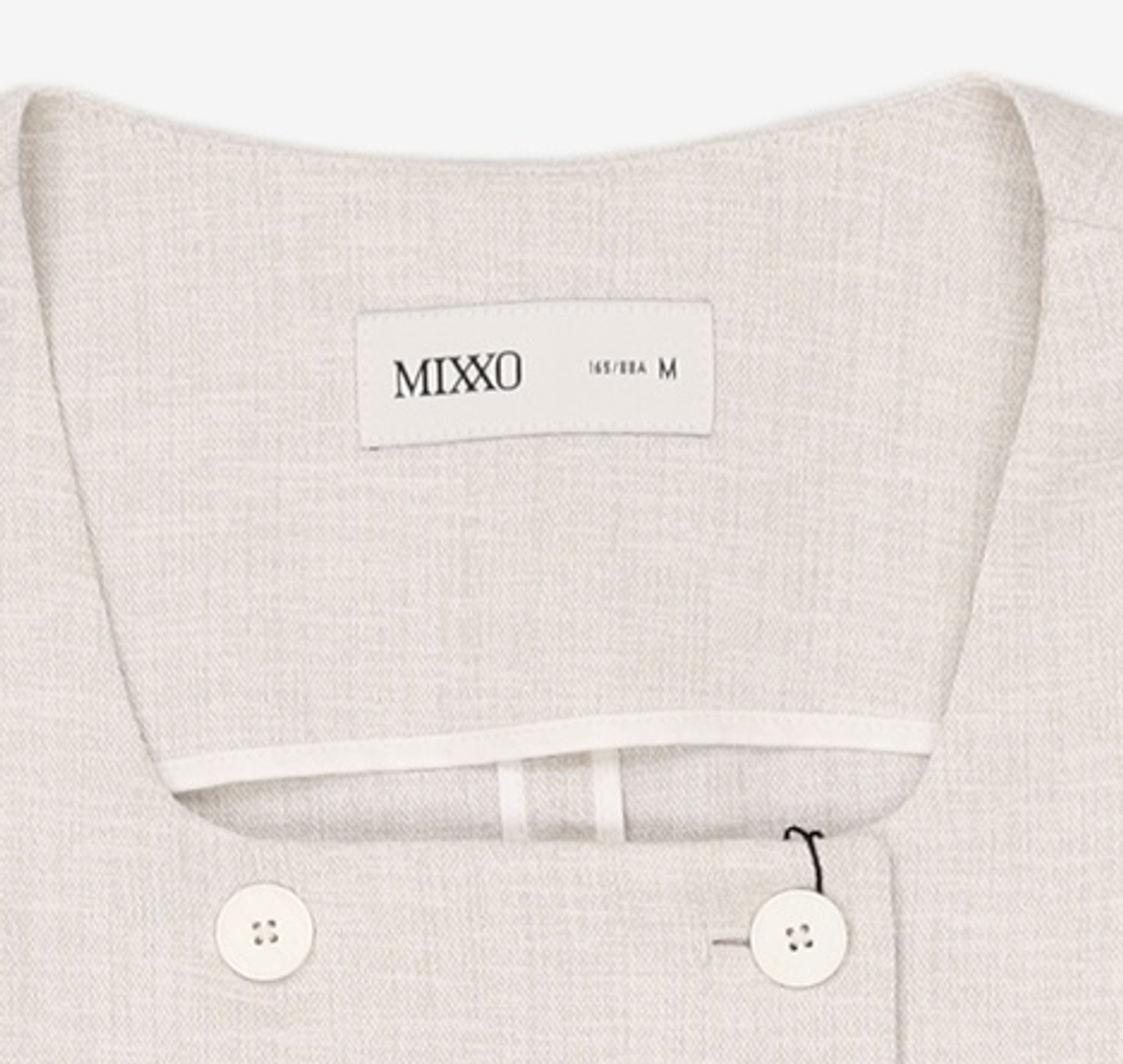 미쏘(MIXXO) 스퀘어넥 더블 숏 반팔자켓_MIWJKD612G M