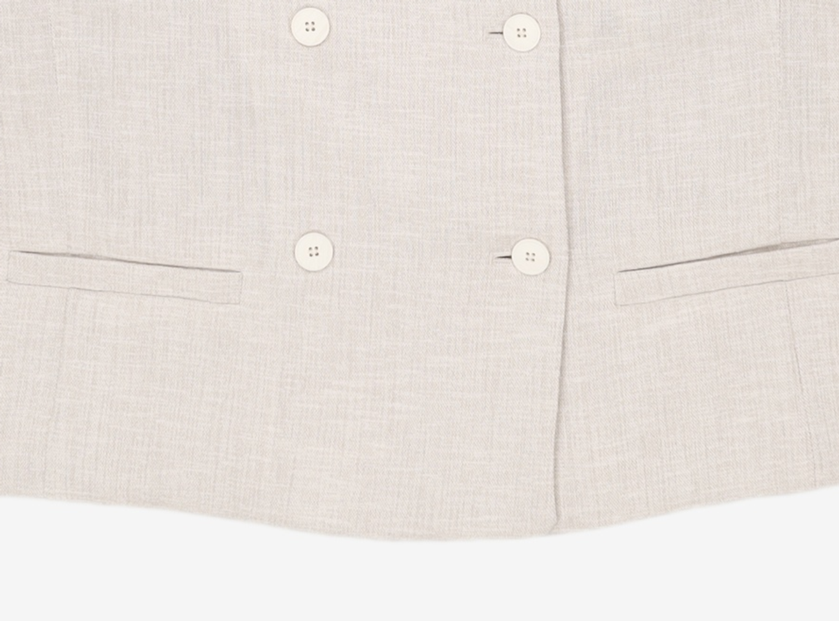 미쏘(MIXXO) 스퀘어넥 더블 숏 반팔자켓_MIWJKD612G M