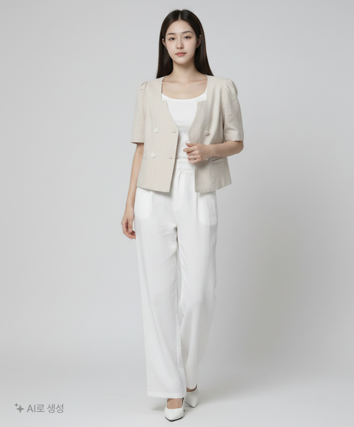 미쏘(MIXXO) 스퀘어넥 더블 숏 반팔자켓_MIWJKD612G M