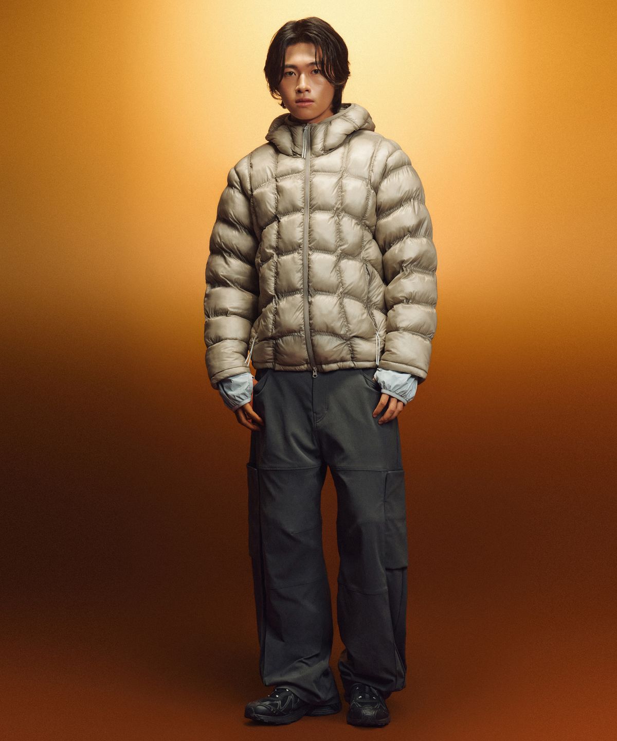 무신사 스탠다드 스포츠(MUSINSA STANDARD SPORTS) [굿펠로우] 스퀘어 시어로프트 패딩자켓 DUSTY BEIGE