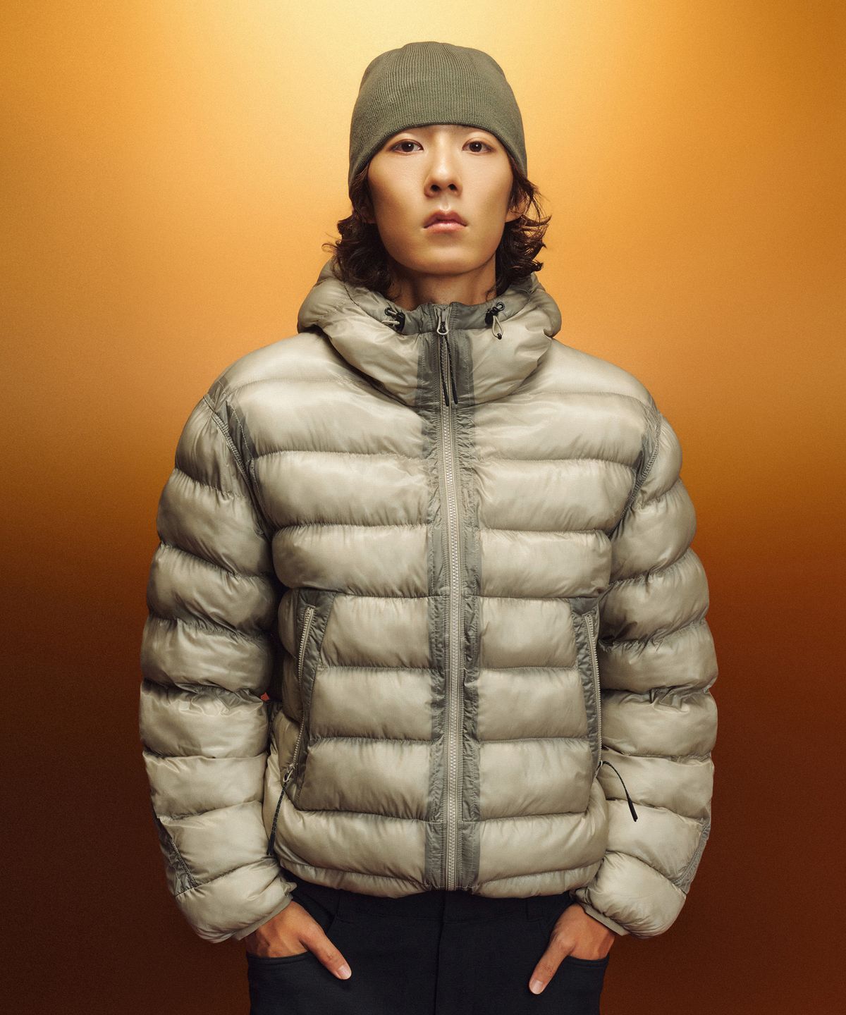 무신사 스탠다드 스포츠(MUSINSA STANDARD SPORTS) [굿펠로우] 엣지 시어로프트 패딩자켓 DUSTY BEIGE