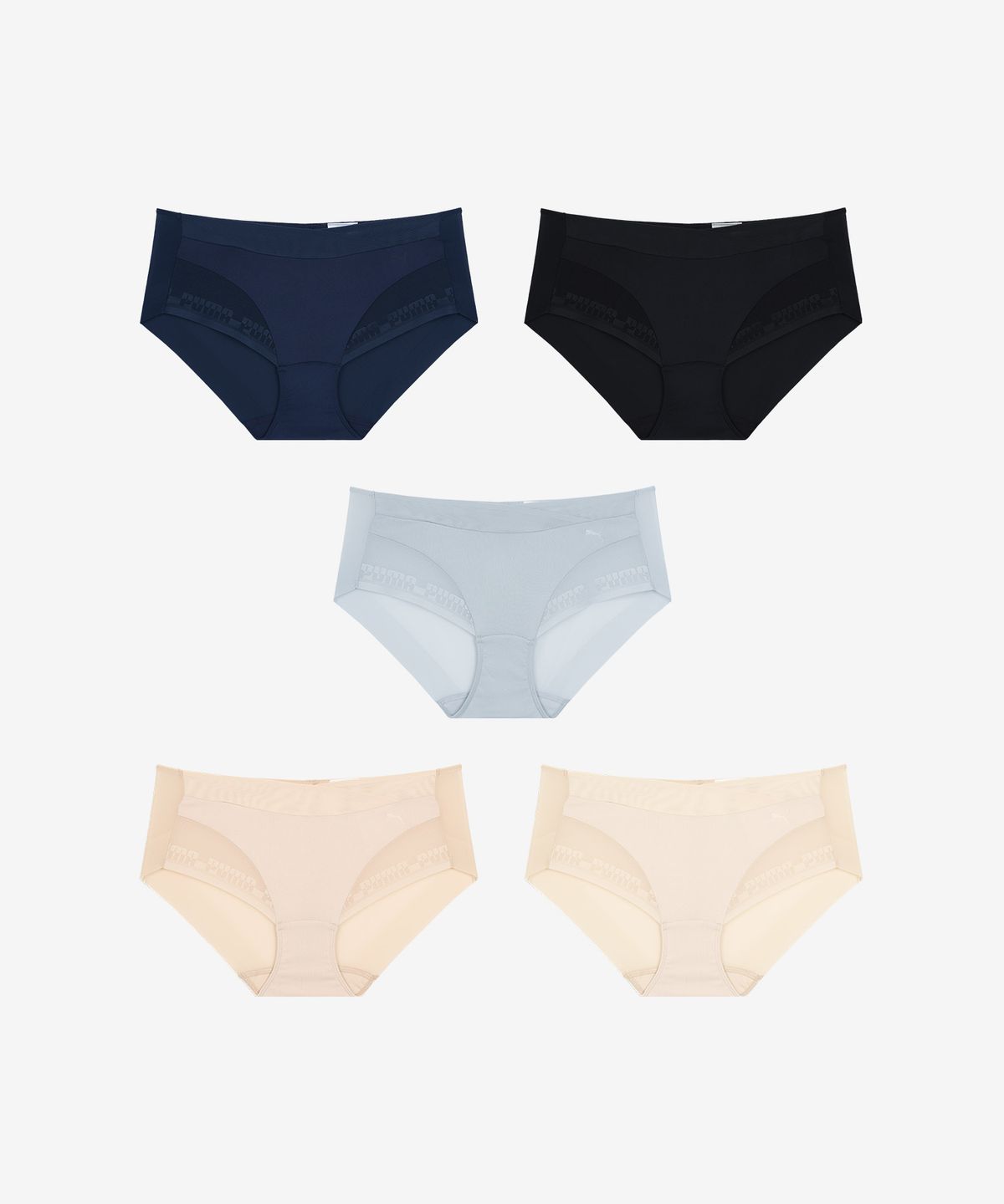 푸마 바디웨어(PUMA BODYWEAR) [5PACK] 로고 헴 팬티
