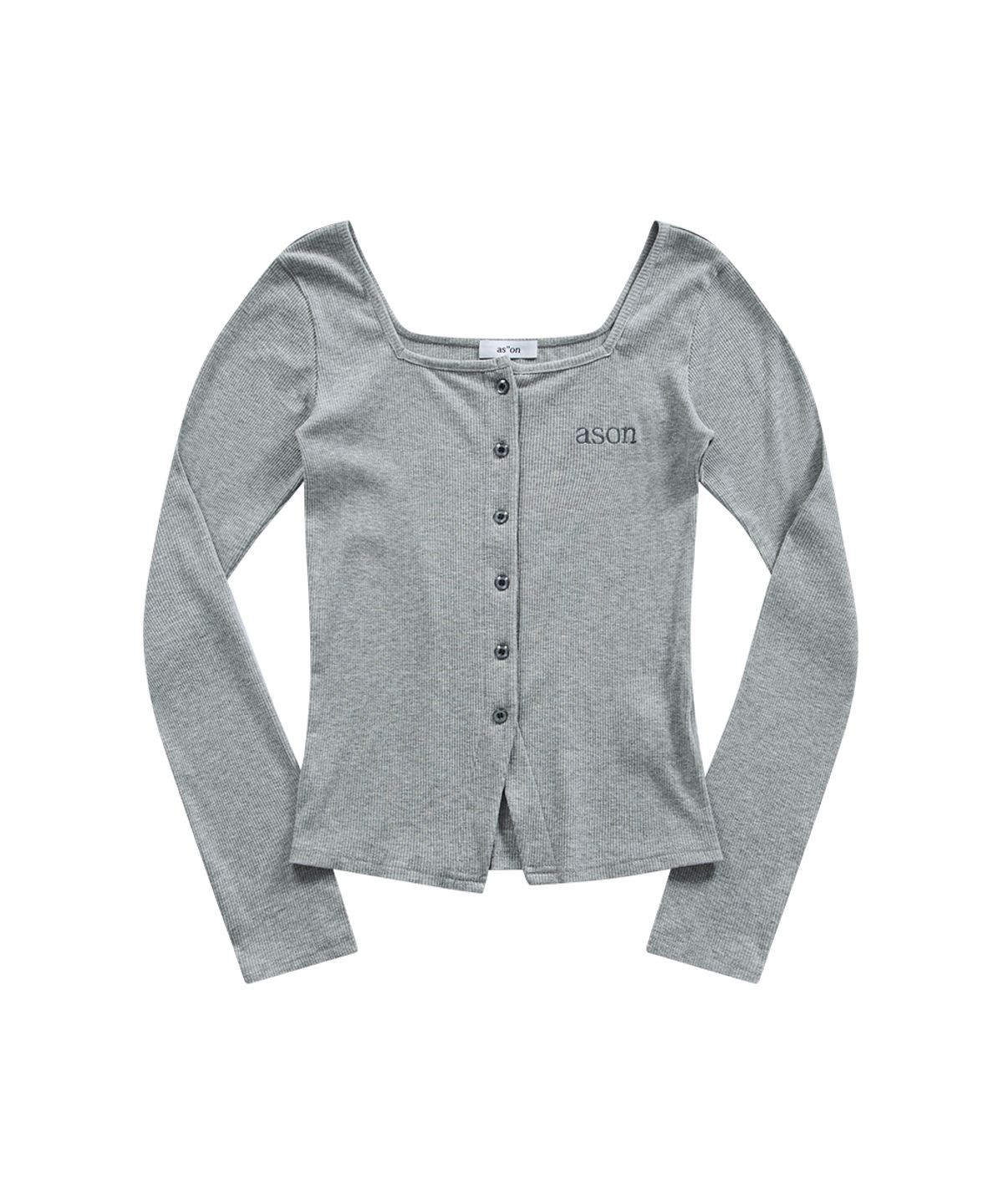애즈온(ASON) MUTE BUTTON CARDIGAN / GRAY