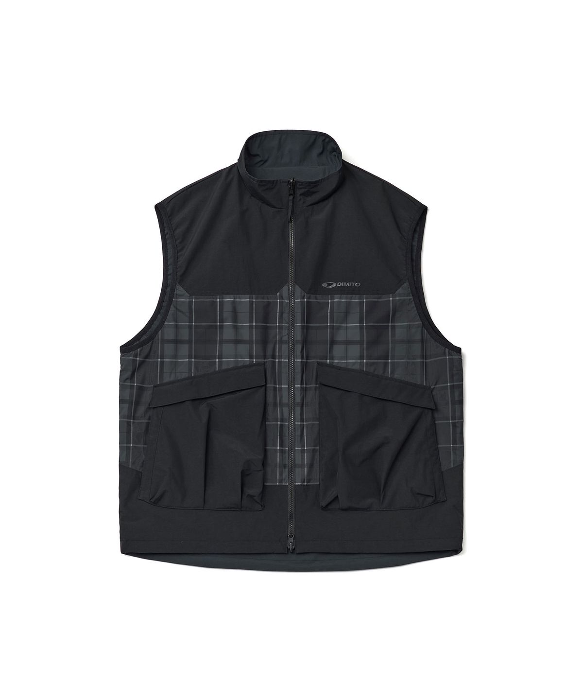 디미토(DIMITO) REVERSIBLE WIND VEST NAVY CHECK