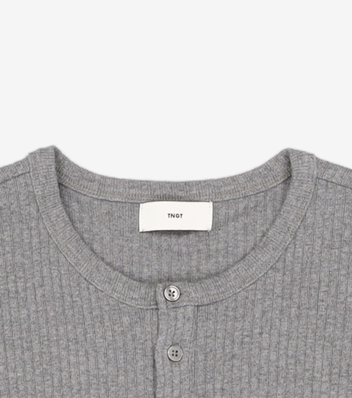 티엔지티(TNGT) Ribbed Henley Neck T-Shirt (Grey) TNTS5F100G2 95
