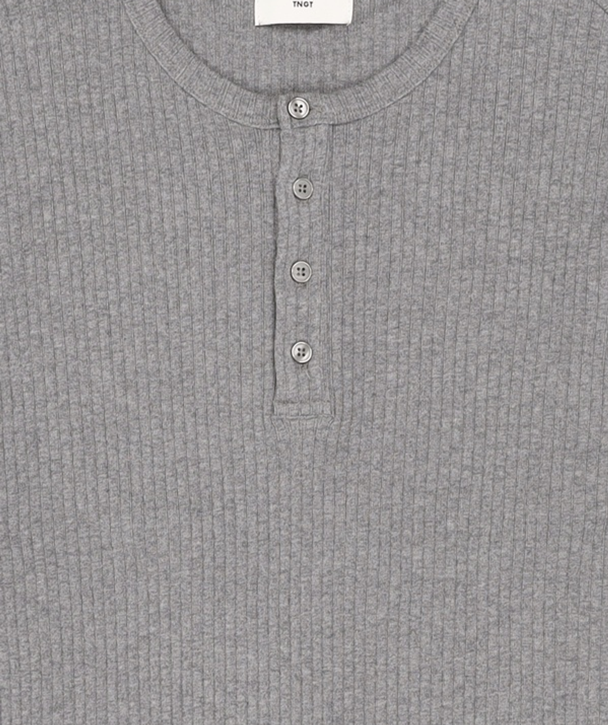 티엔지티(TNGT) Ribbed Henley Neck T-Shirt (Grey) TNTS5F100G2 95
