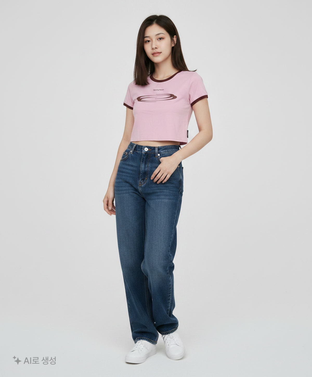 오프닝프로젝트(OPENING PROJECT) W  Identity Ringer T Shirt - Pink M