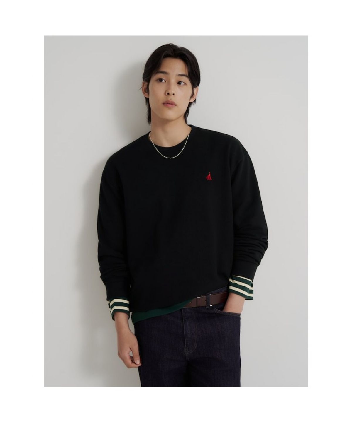 빈폴 멘(BEANPOLE MEN) [Essential] 남녀공용 스웨트 셔츠 - 블랙