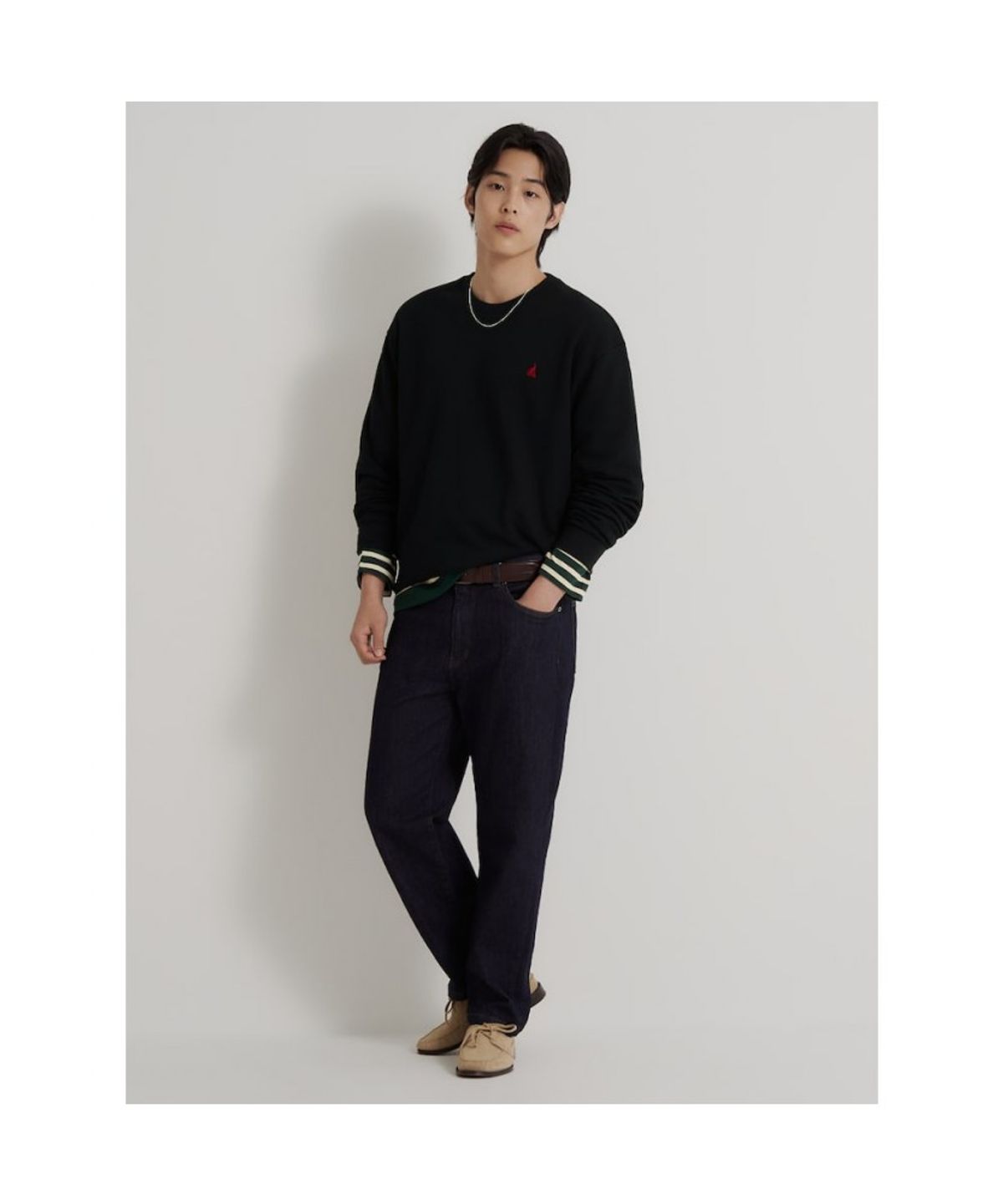빈폴 멘(BEANPOLE MEN) [Essential] 남녀공용 스웨트 셔츠 - 블랙