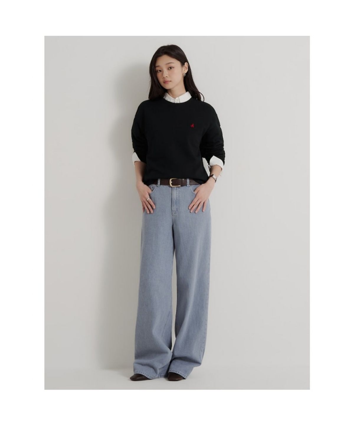 빈폴 멘(BEANPOLE MEN) [Essential] 남녀공용 스웨트 셔츠 - 블랙