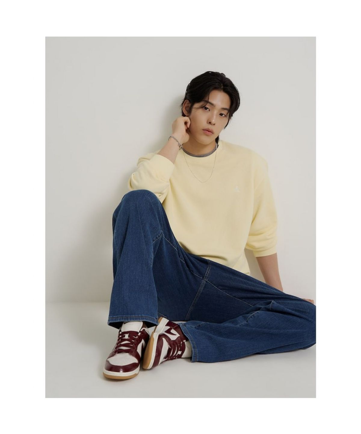 빈폴 멘(BEANPOLE MEN) [Essential] 남녀공용 스웨트 셔츠 - 레몬