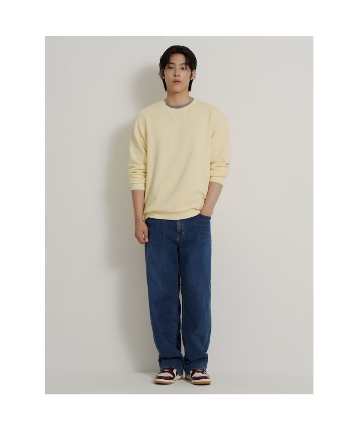 빈폴 멘(BEANPOLE MEN) [Essential] 남녀공용 스웨트 셔츠 - 레몬