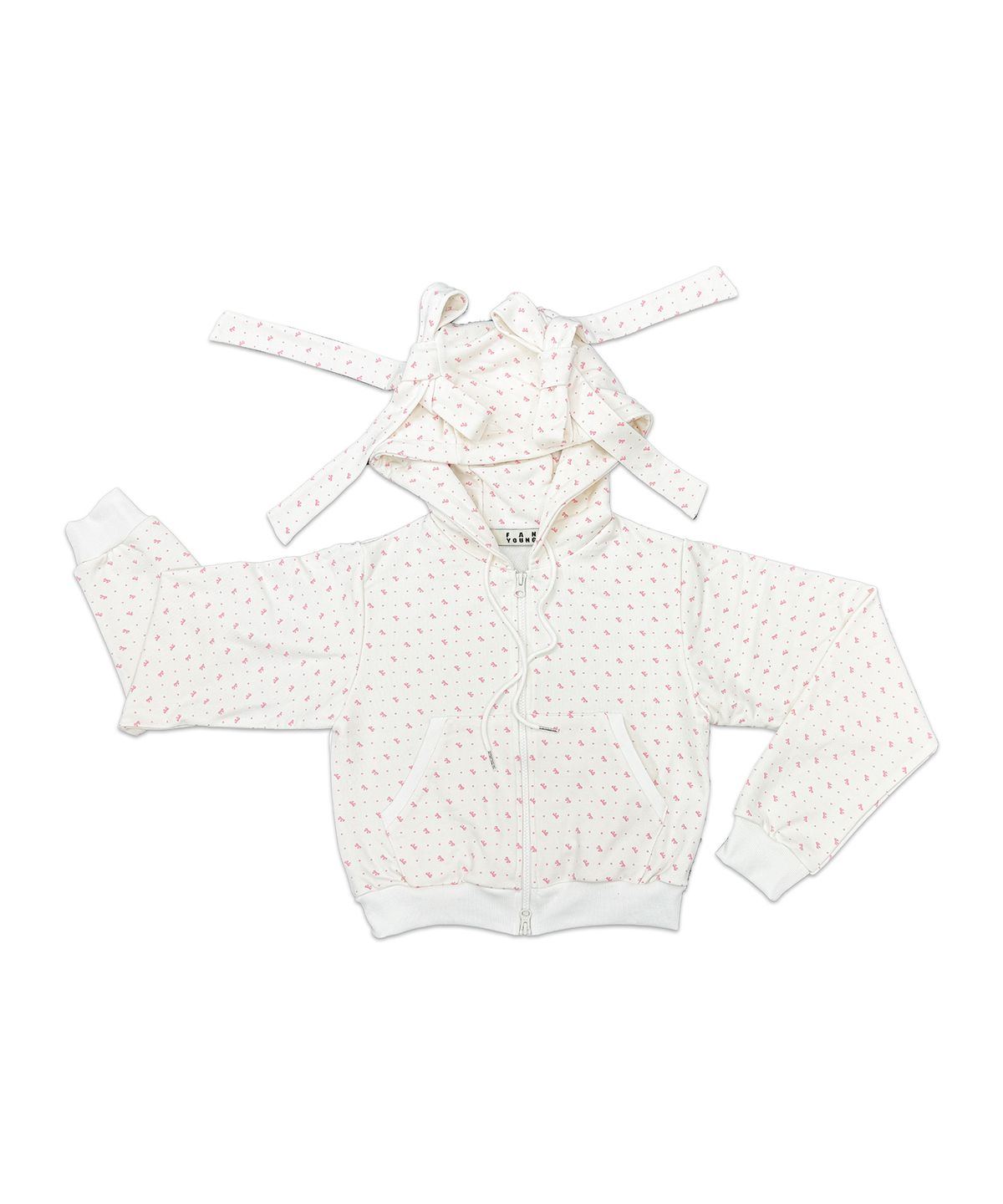 판영(FANYOUNG) RIBBON HOODED ZIPUP IVORY
