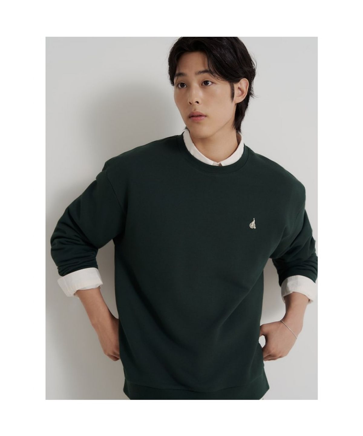 빈폴 멘(BEANPOLE MEN) [Essential] 남녀공용 스웨트 셔츠 - 그린