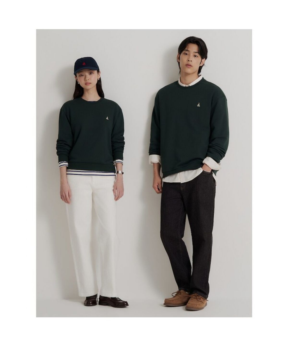 빈폴 멘(BEANPOLE MEN) [Essential] 남녀공용 스웨트 셔츠 - 그린