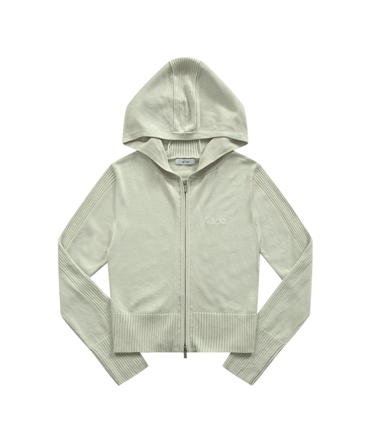 애즈온(ASON) FABLE KNIT HOOD ZIP-UP / BEIGE