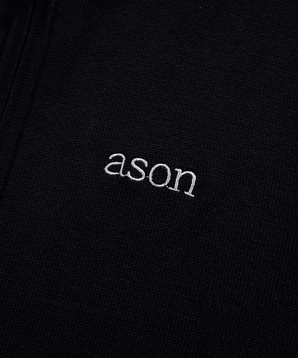 애즈온(ASON) FABLE KNIT HOOD ZIP-UP / BLACK