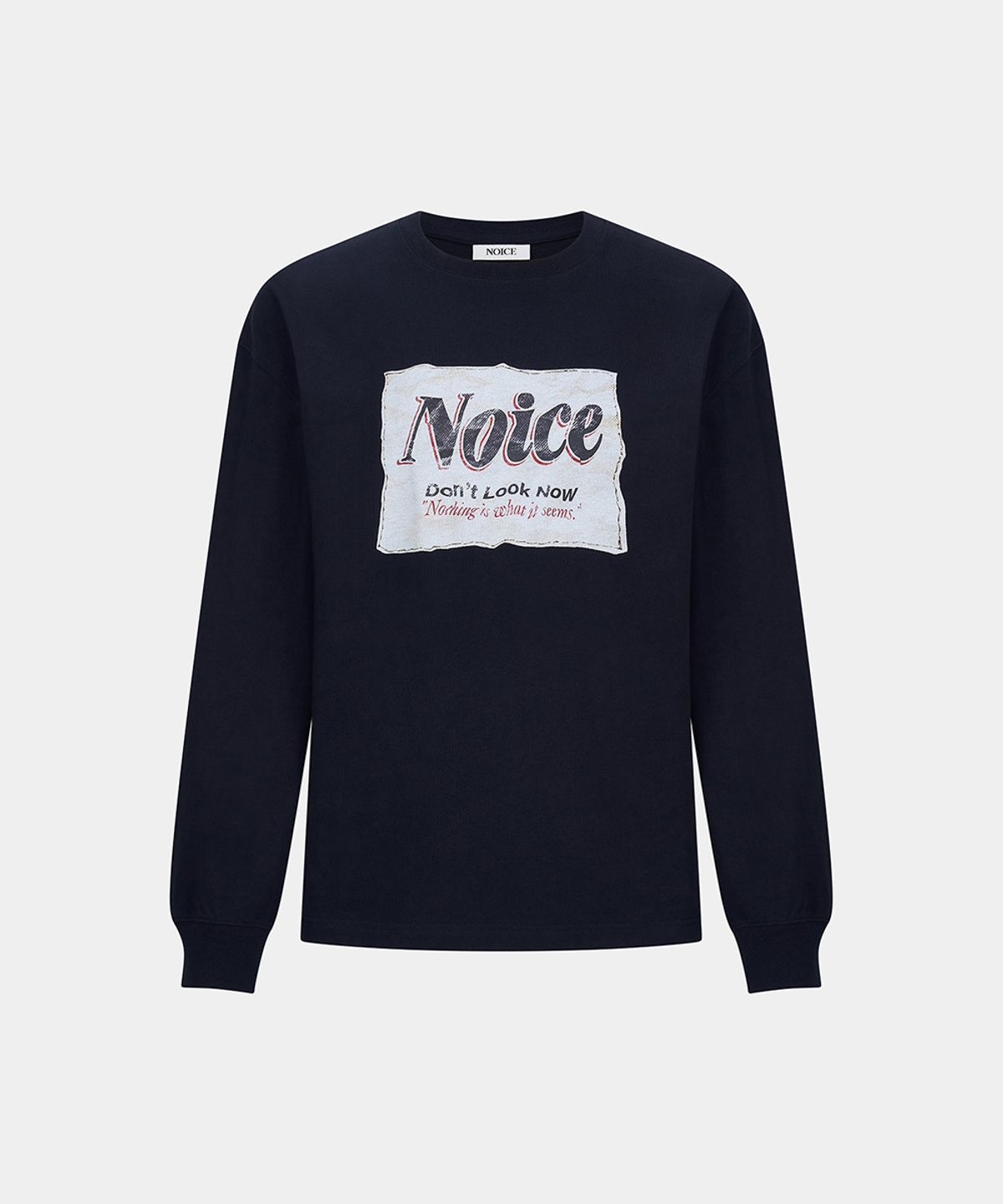 노이스(NOICE) AGED LABEL LONG-SLEEVE T-SHIRT - DARK NAVY