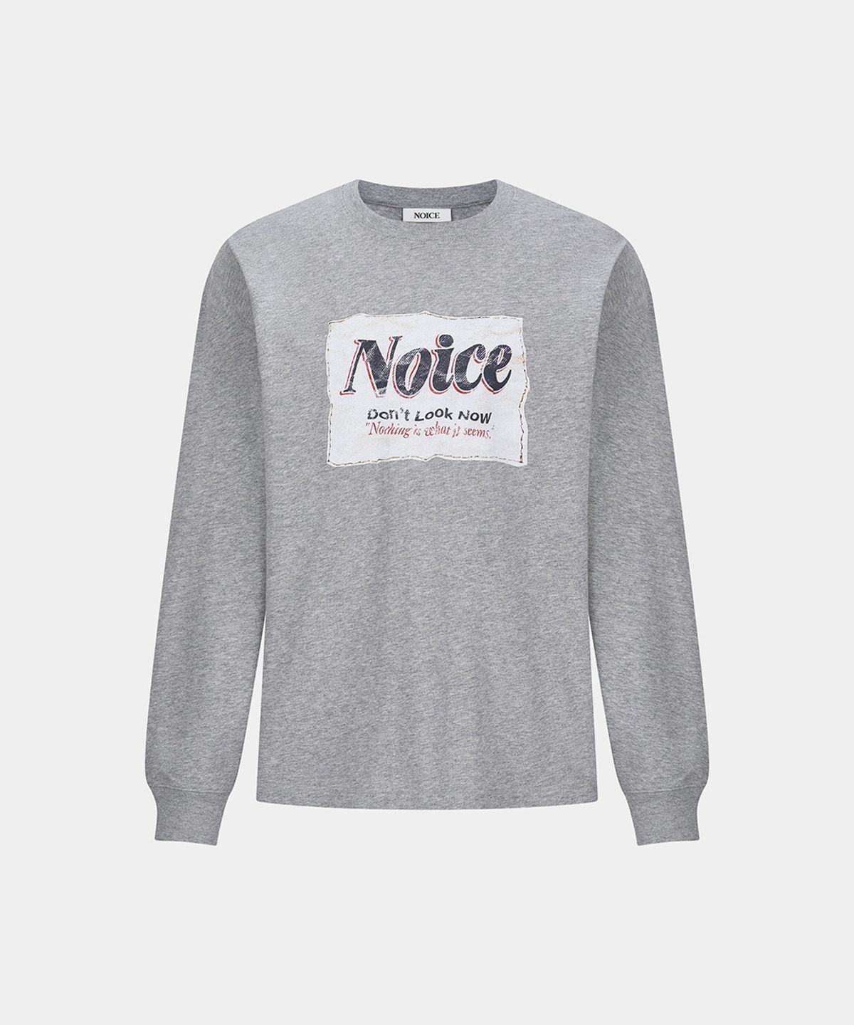 노이스(NOICE) AGED LABEL LONG-SLEEVE T-SHIRT - MELANGE GREY