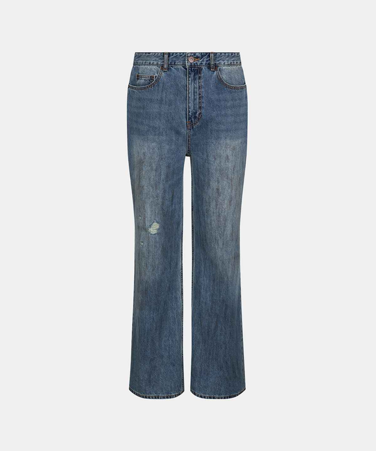 노이스(NOICE) M VINTAGE WASHED DESTROYED FLARED JEANS - BLUE