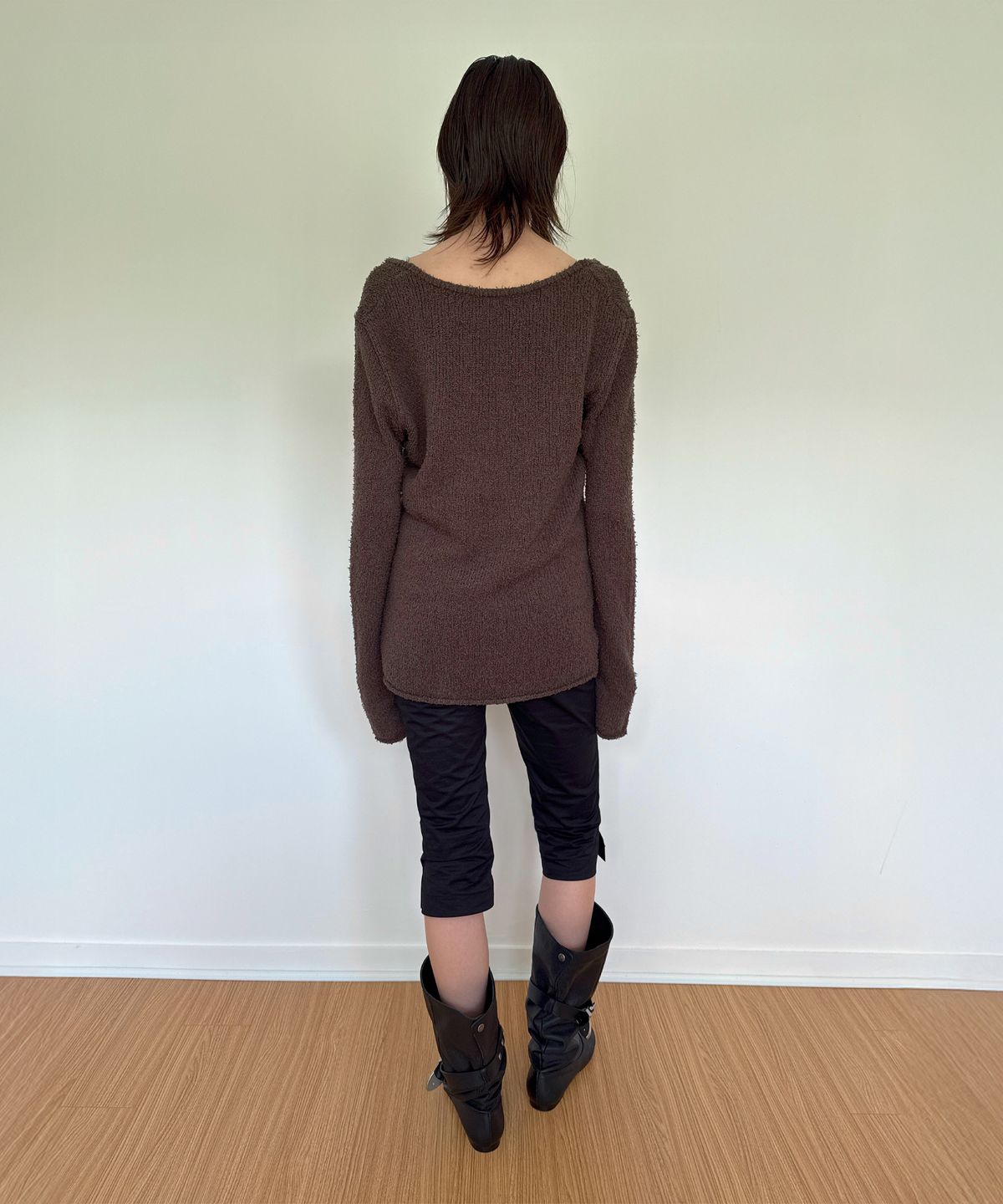 다이애그널(DIAGONAL) U NECK BASIC KNIT (mocha)