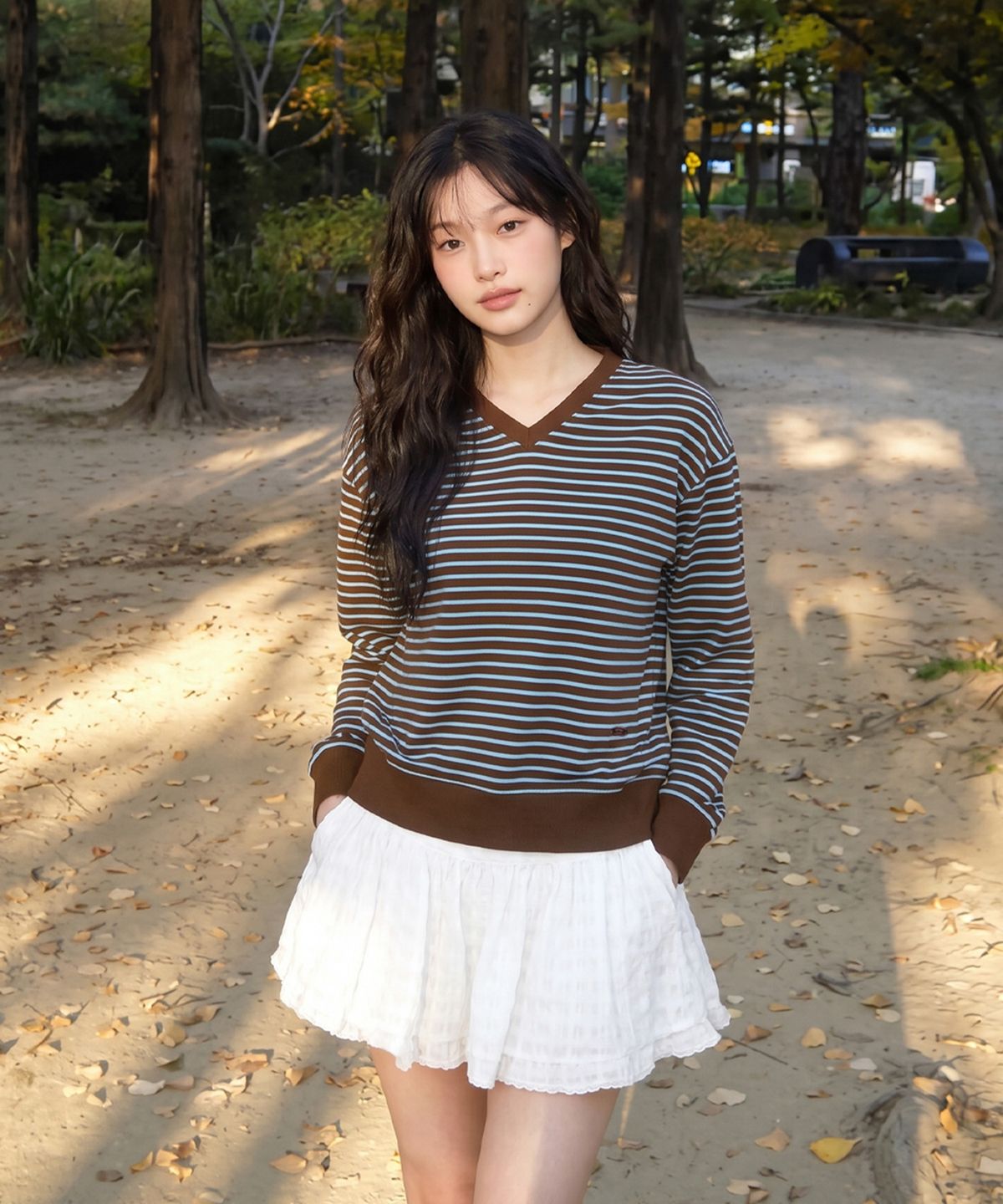 쥬시쥬디(JUCYJUDY) 브이넥스트라이프맨투맨 J1TS021A