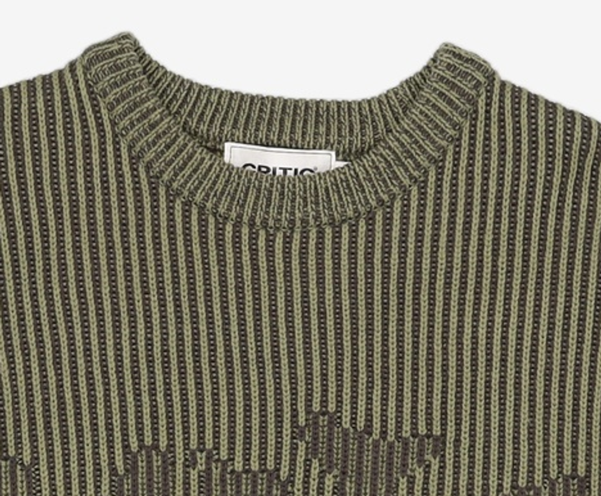 크리틱(CRITIC) Goth Logo Knit Khaki M