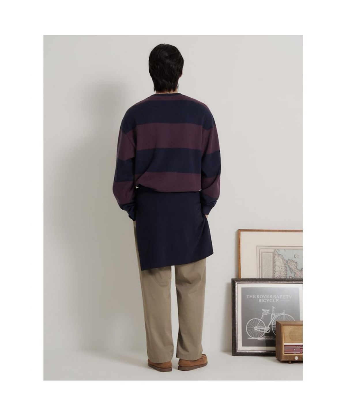 빈폴 멘(BEANPOLE MEN) 듀얼 텍스처 컬러블럭 라운드넥 티셔츠 - 와인