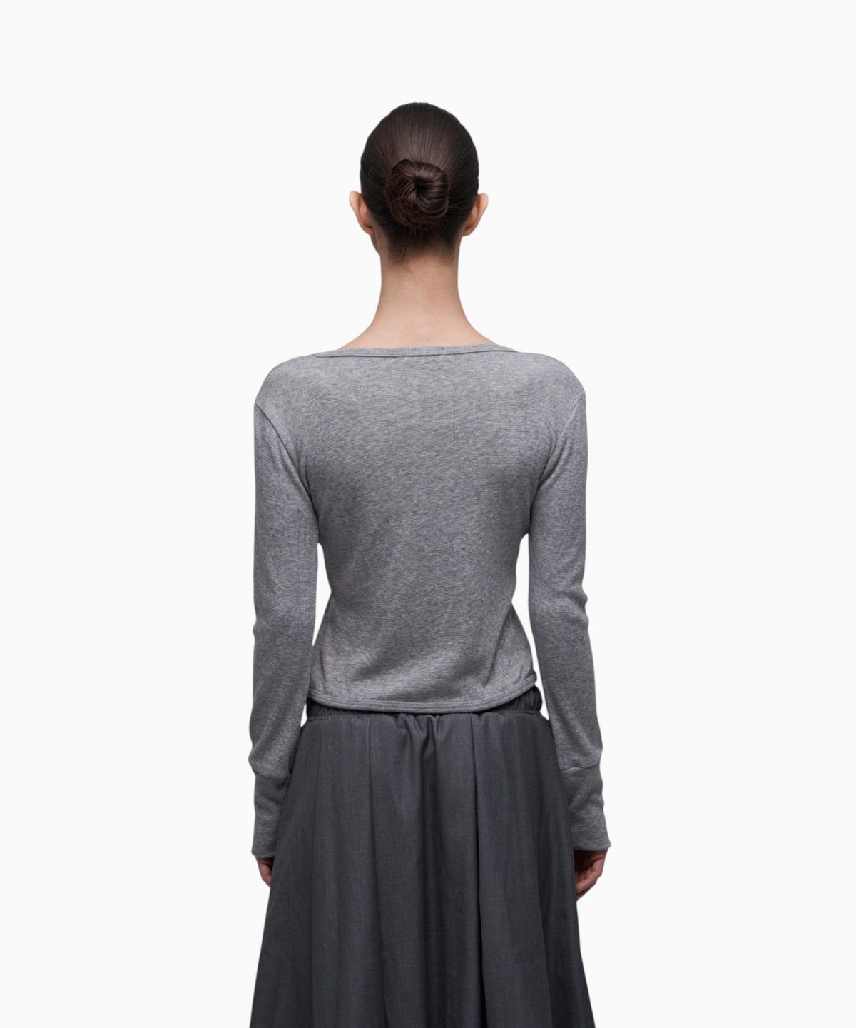 시너진(SYNERJYN) SLIM RIB KNIT CARDIGAN MELANGE