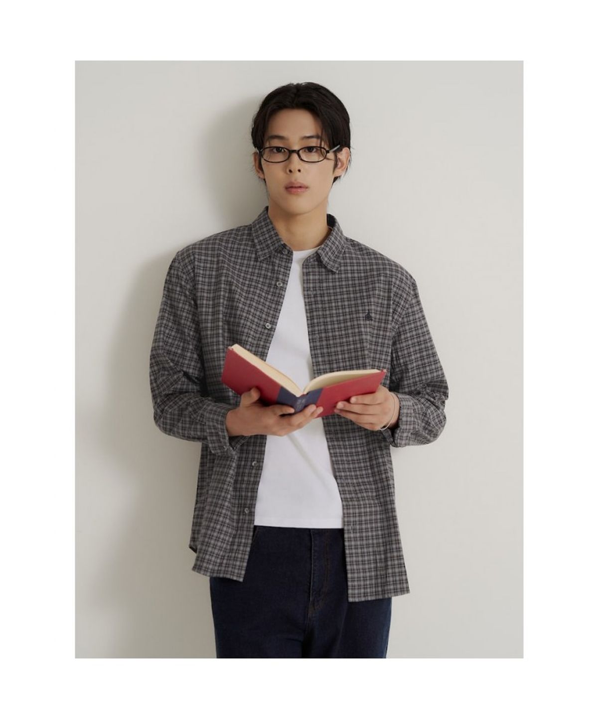 빈폴 멘(BEANPOLE MEN) 미니 헤릿 체크 셔츠 - 브라운
