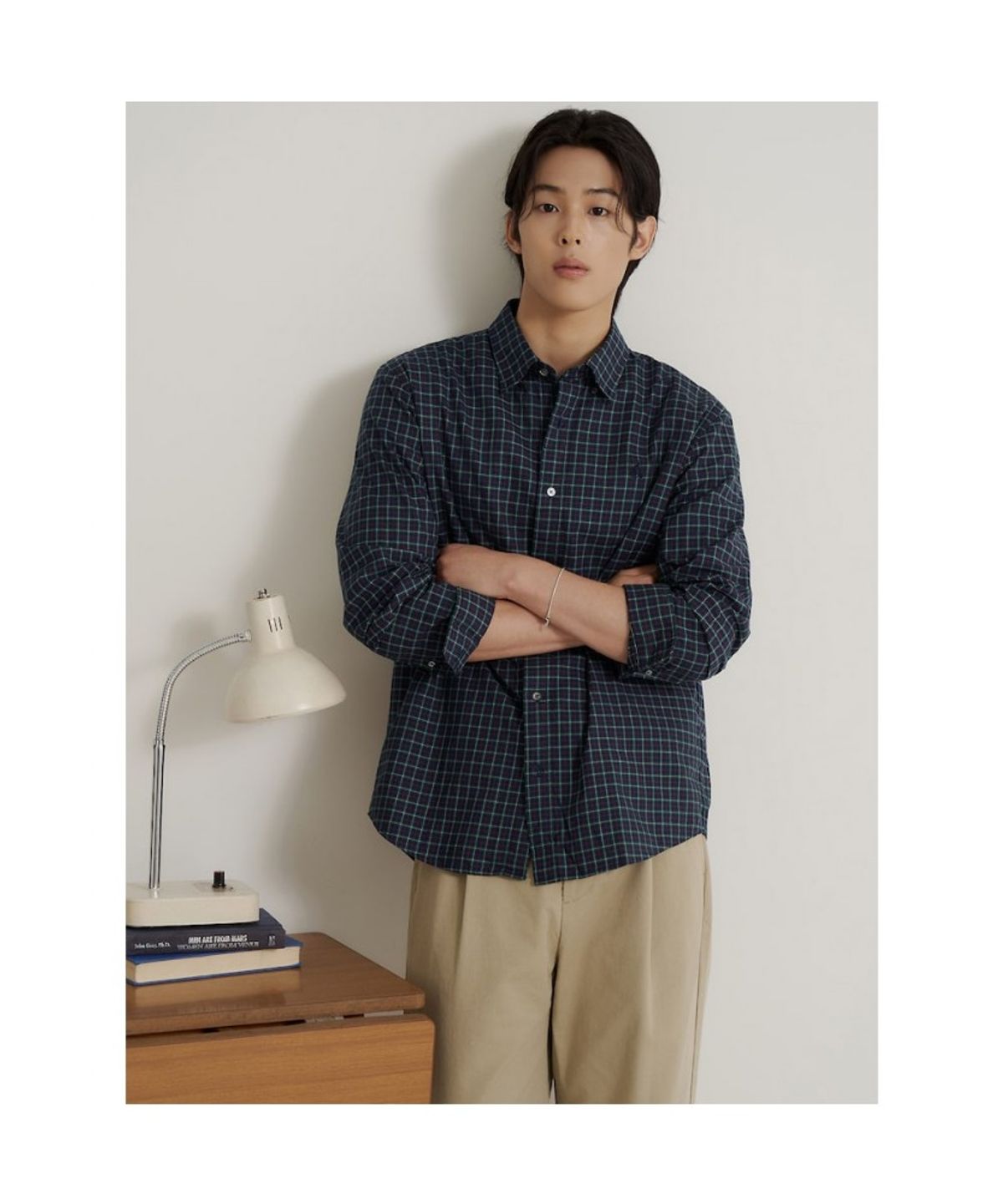 빈폴 멘(BEANPOLE MEN) 미니 헤릿 체크 셔츠 - 네이비