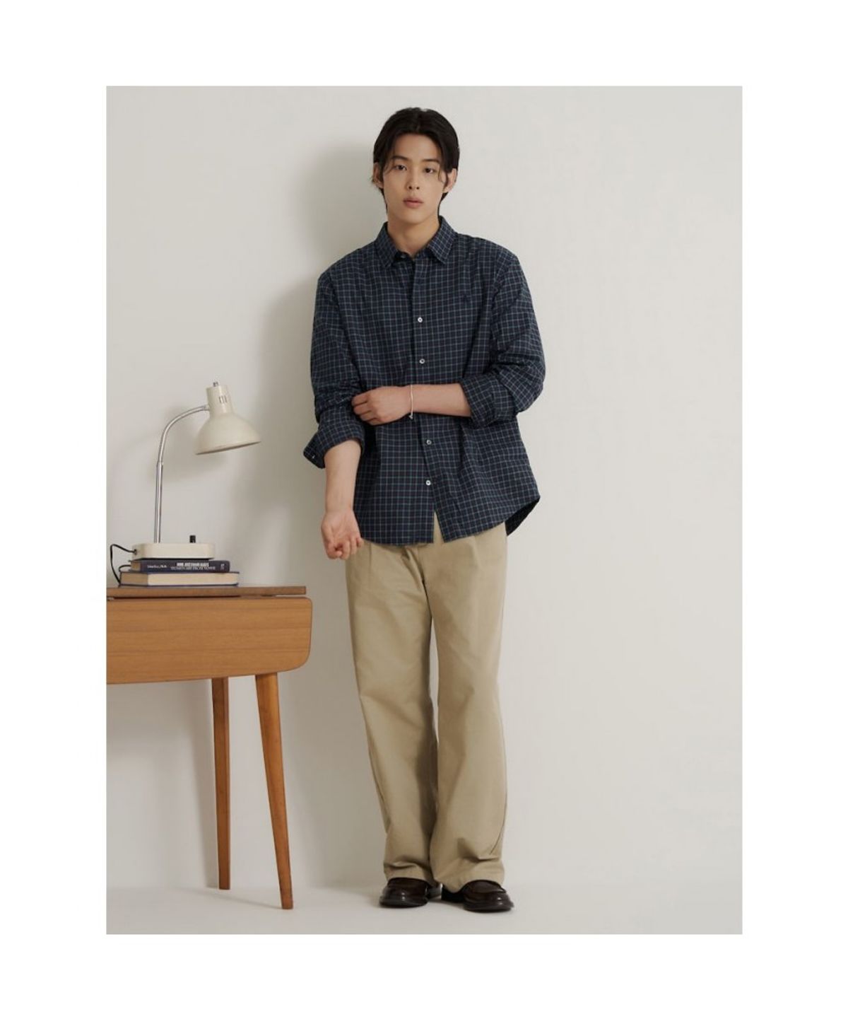 빈폴 멘(BEANPOLE MEN) 미니 헤릿 체크 셔츠 - 네이비
