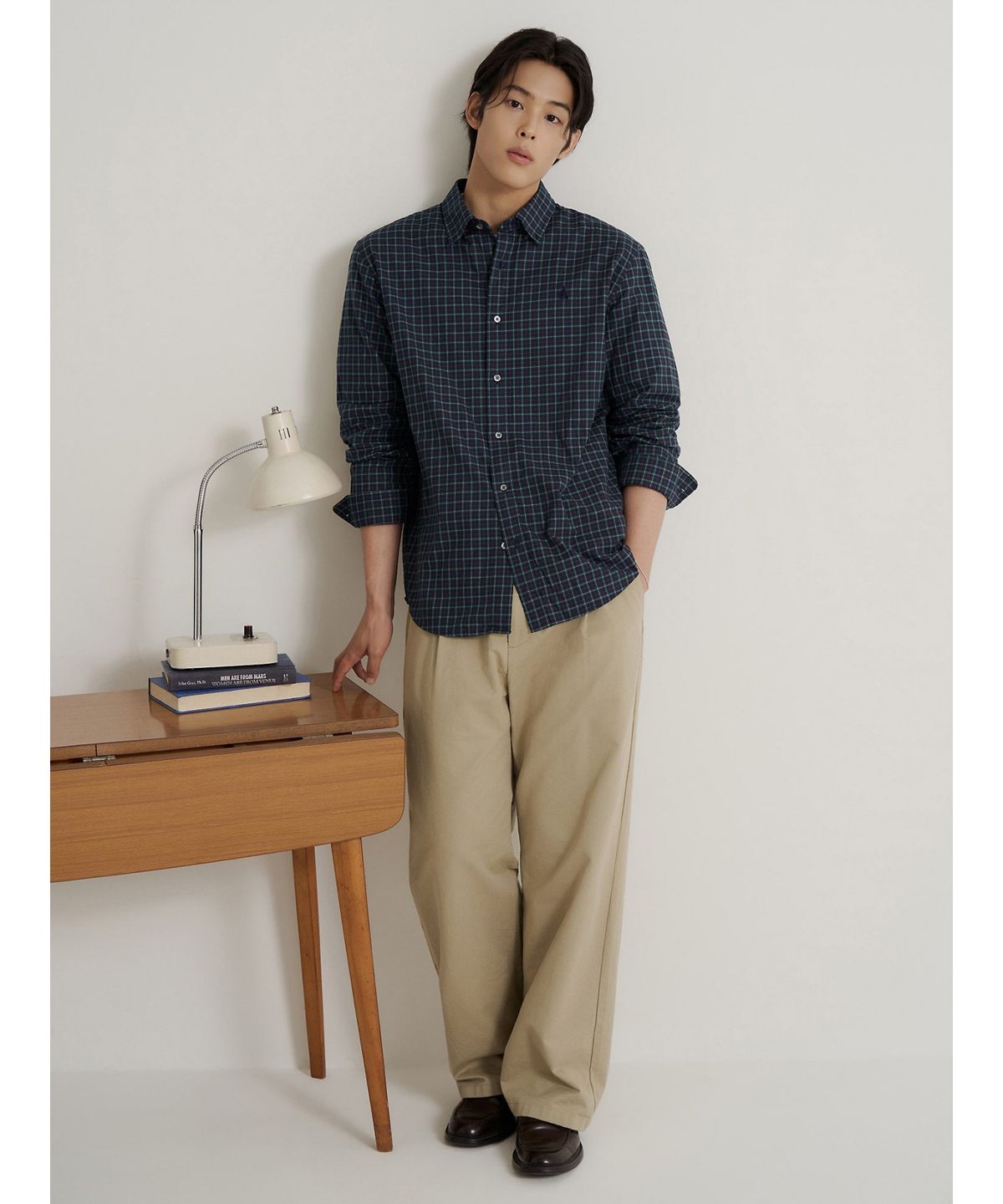 빈폴 멘(BEANPOLE MEN) 미니 헤릿 체크 셔츠 - 네이비