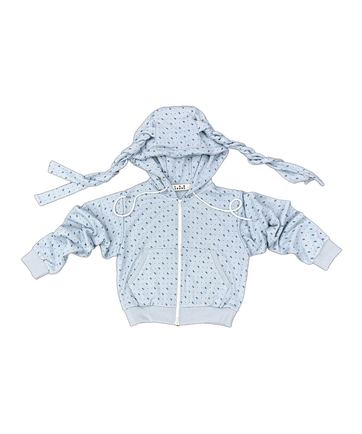 판영(FANYOUNG) RIBBON HOODED ZIPUP BLUE