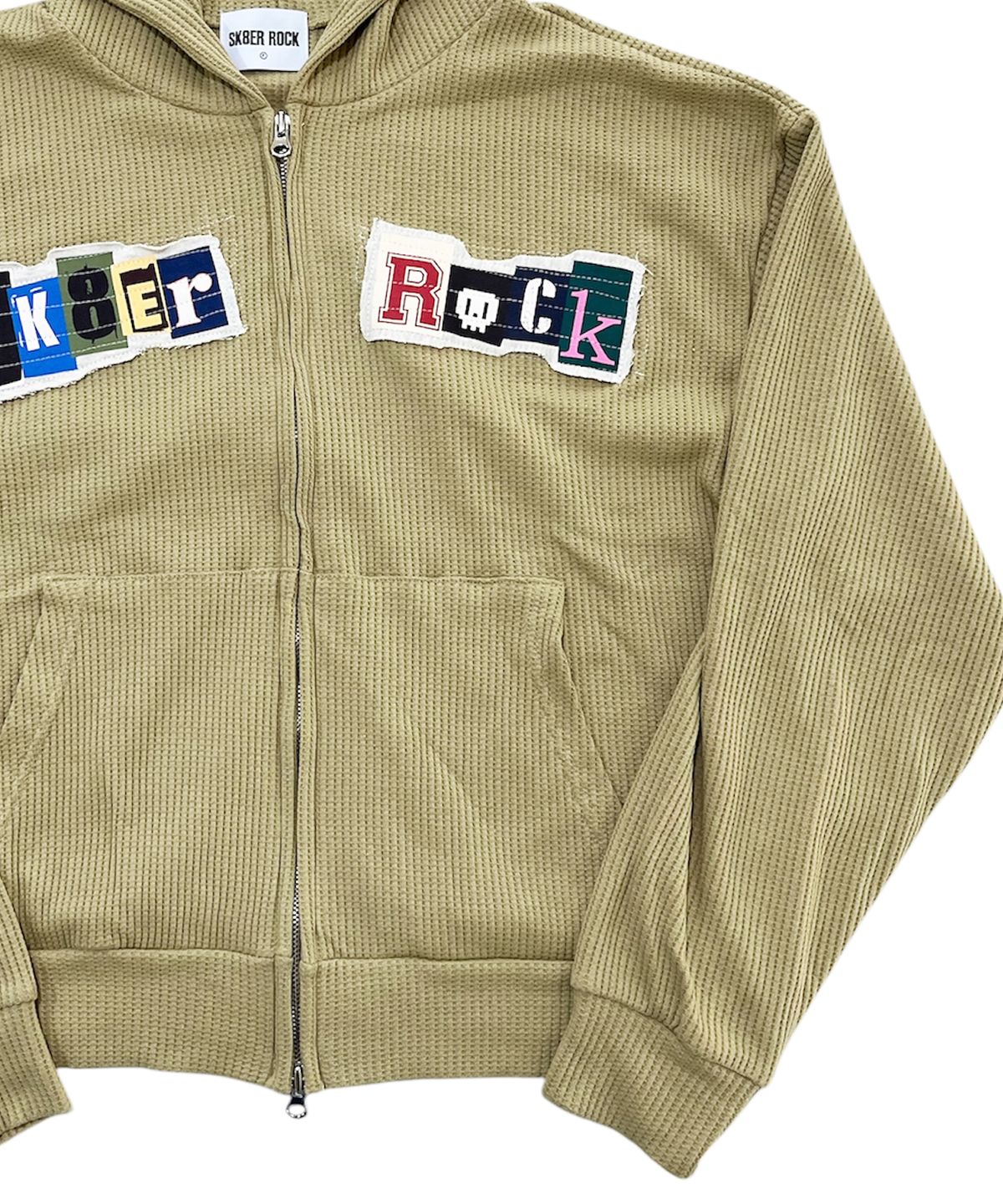 스케이터락(SK8ER ROCK) Collage Logo Waffle Hood Zip-Up (Sand)