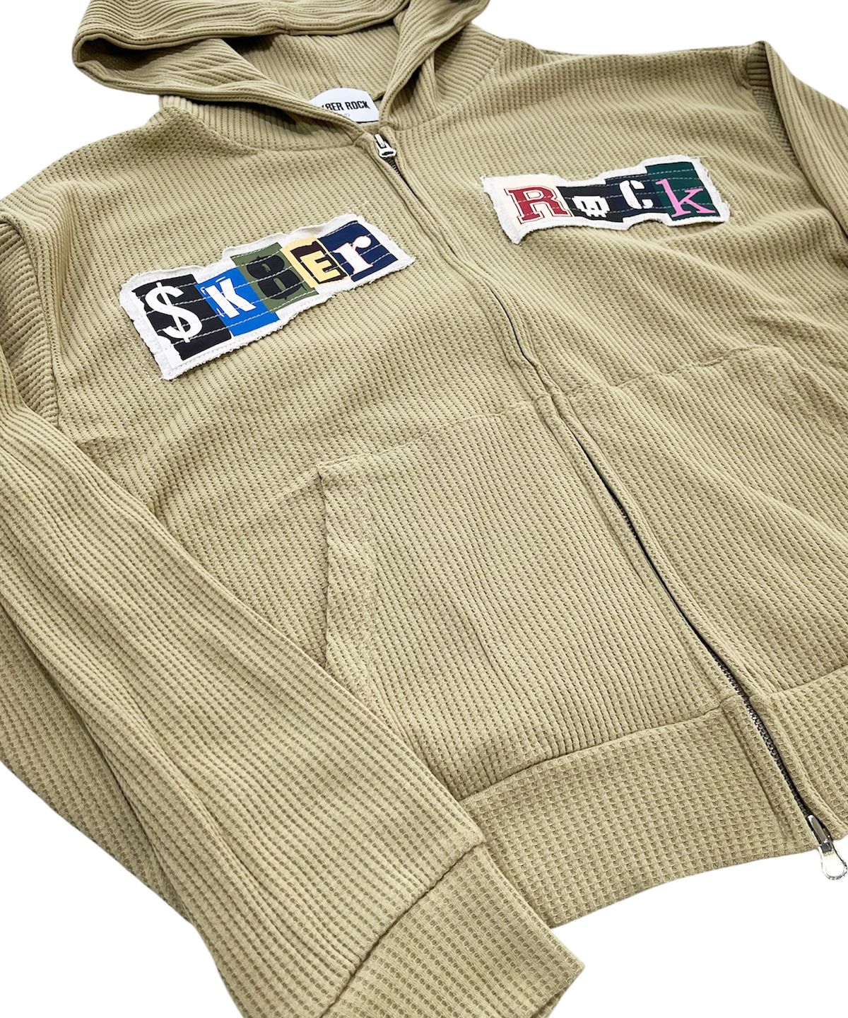 스케이터락(SK8ER ROCK) Collage Logo Waffle Hood Zip-Up (Sand)