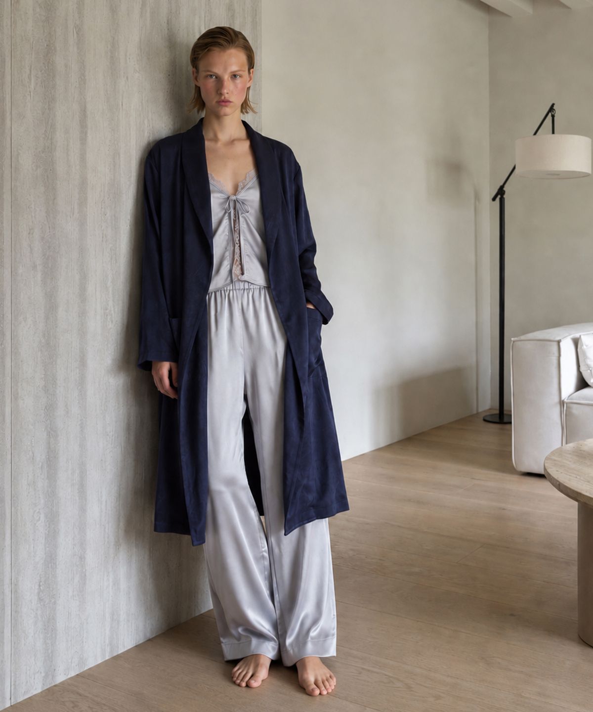 아템포(ATEMPO) CLASSIC LONG ROBE / INK NAVY