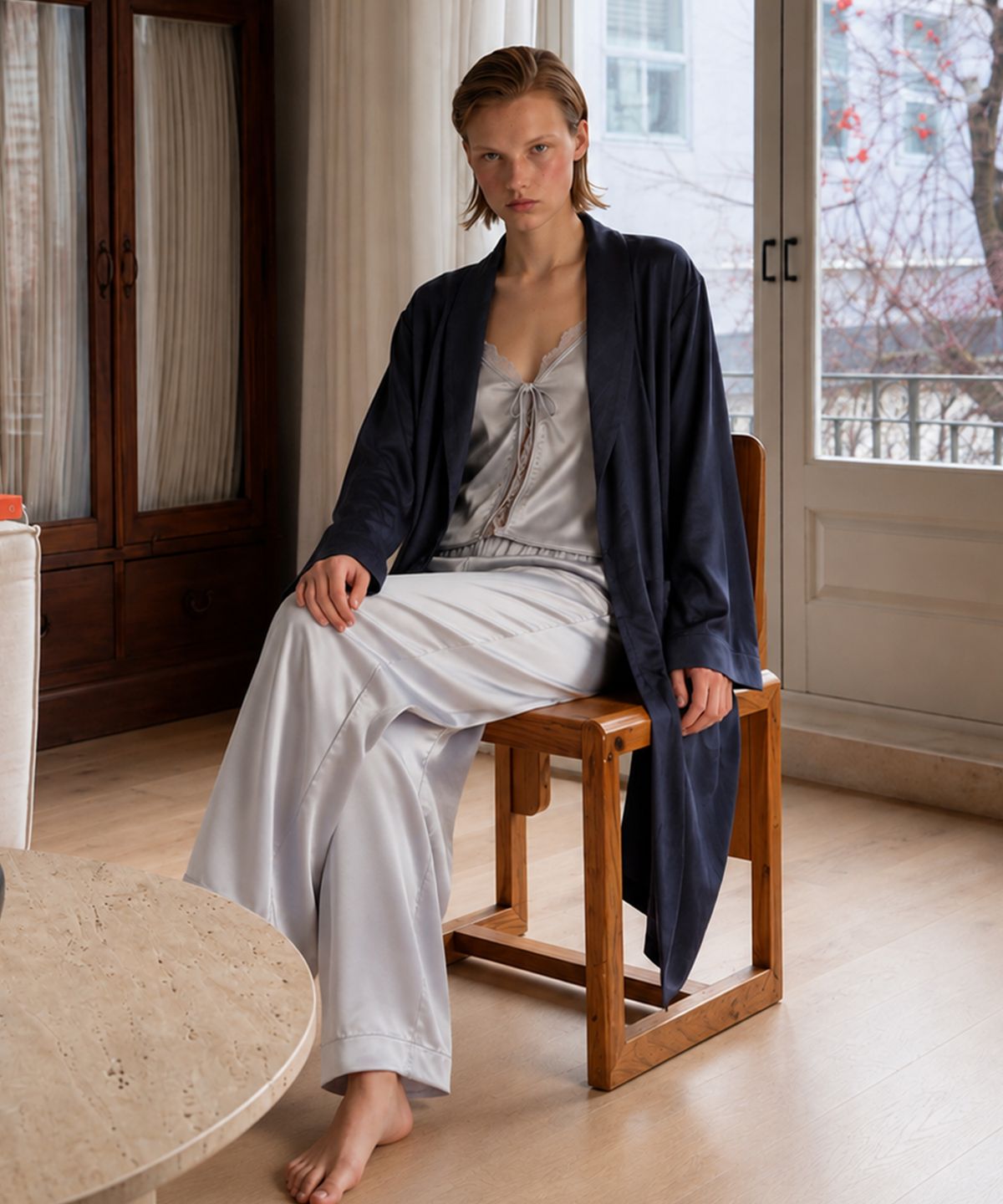 아템포(ATEMPO) CLASSIC LONG ROBE / INK NAVY