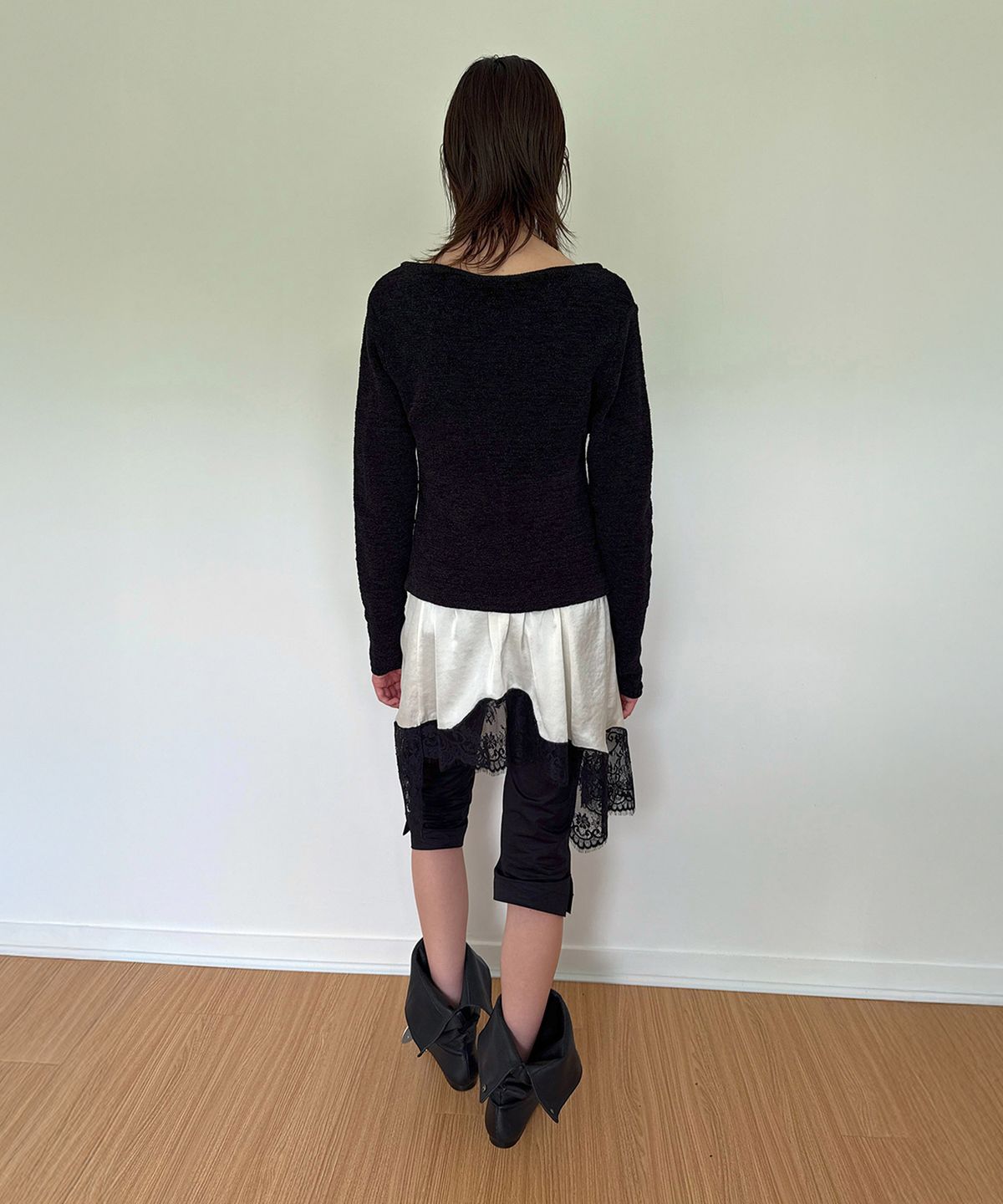 다이애그널(DIAGONAL) BOUCLE KNIT JACKET (black)
