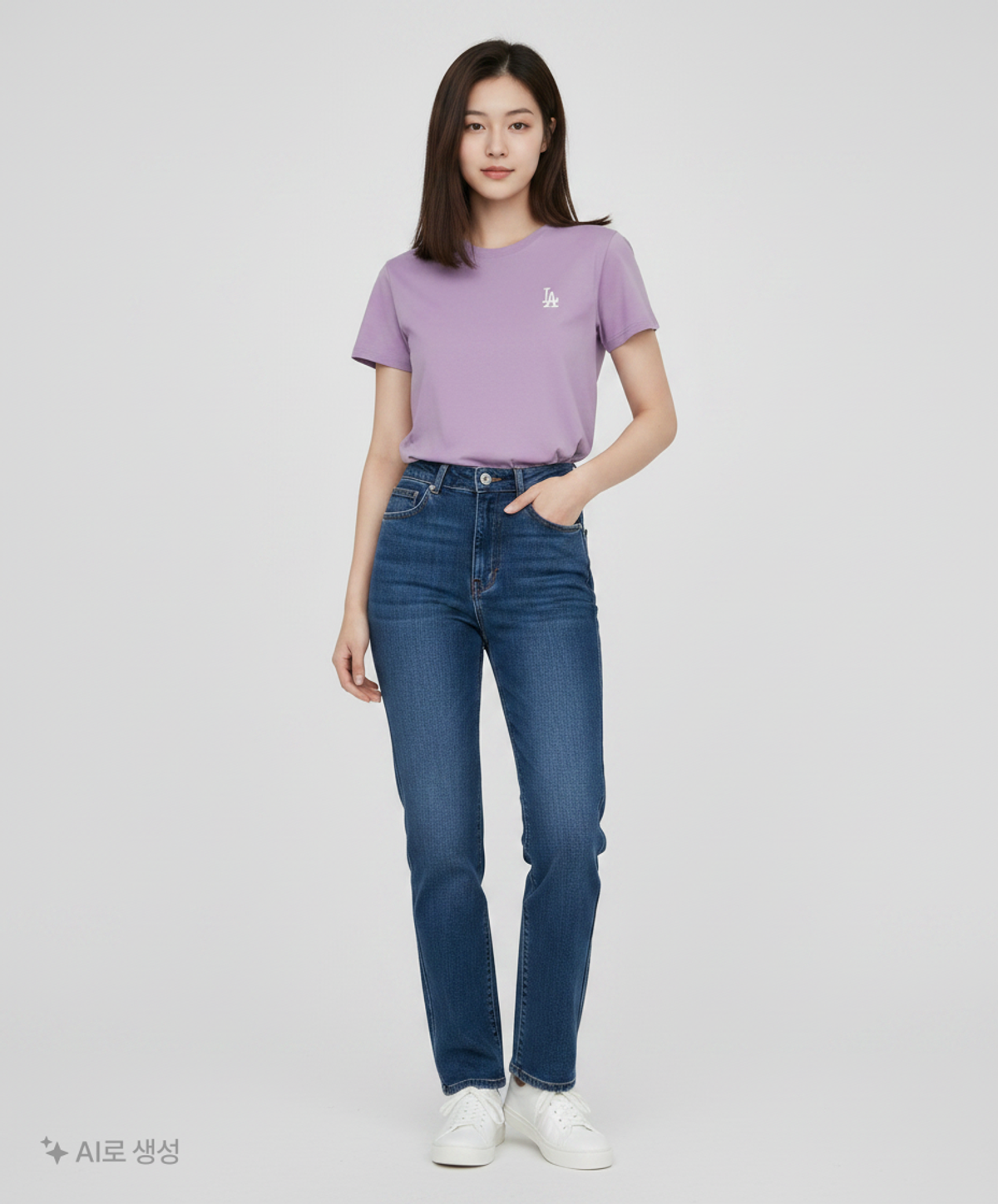 엠엘비(MLB) 메가로고 오버핏 반팔 티셔츠 LA (VIOLET) XS