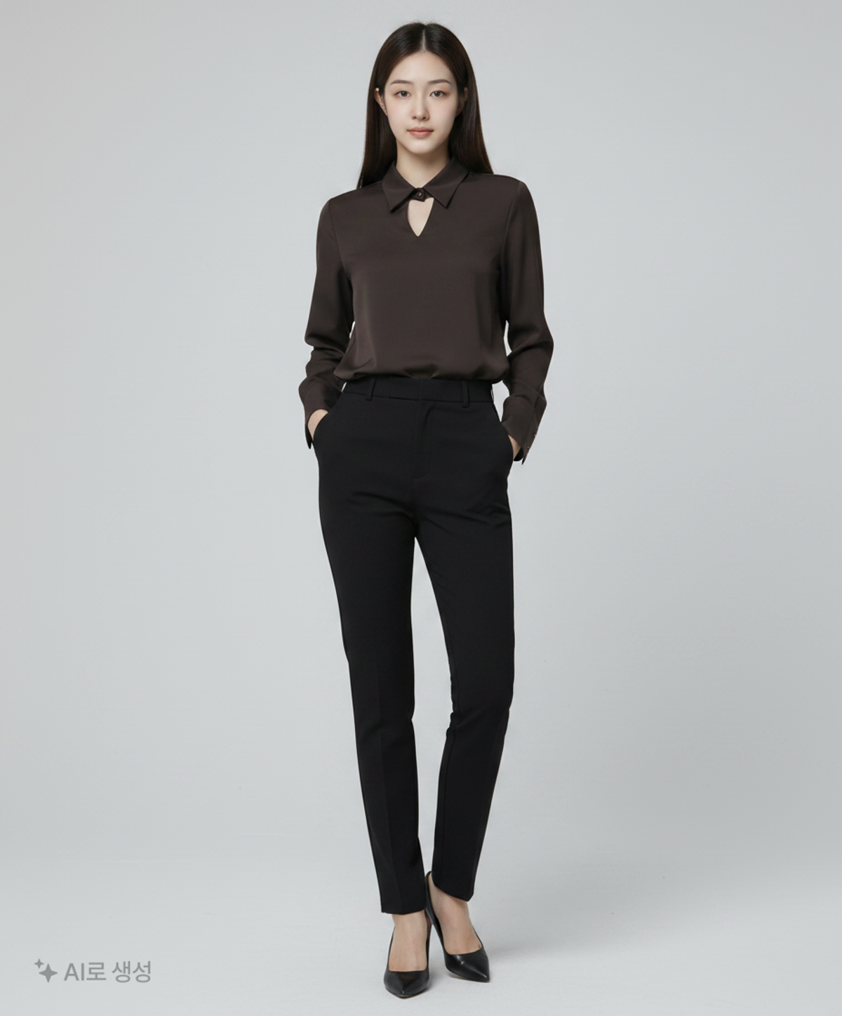 와드로브(WARDROBE) SLEEVE DRAPE BLOUSE_BLACK FREE