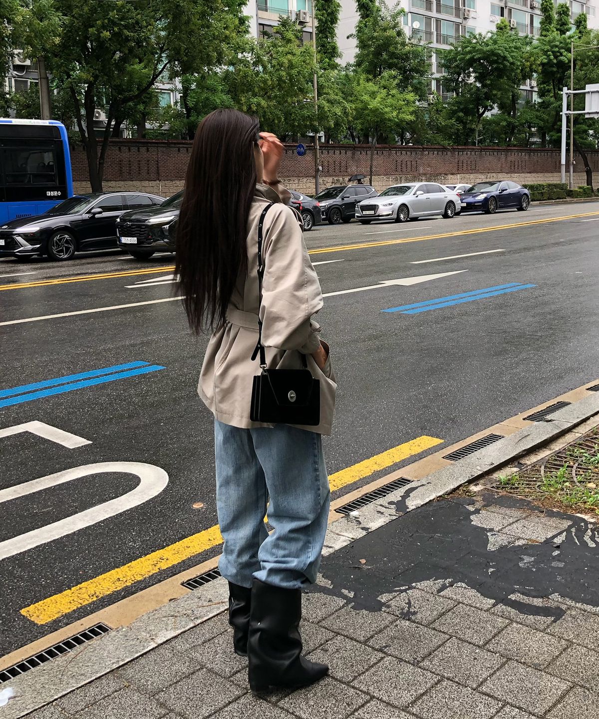 키시닝(KISYNING) Suede Travel Big-Bag (Black)