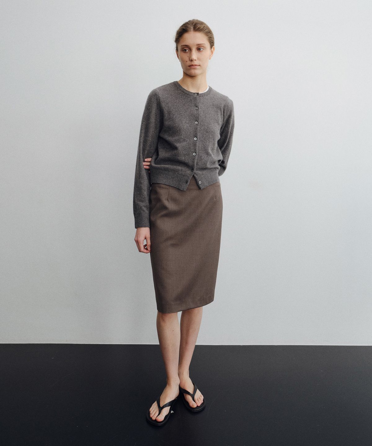 로트(LOTE) Cashmere Wool Crew Cardigan_4 Color