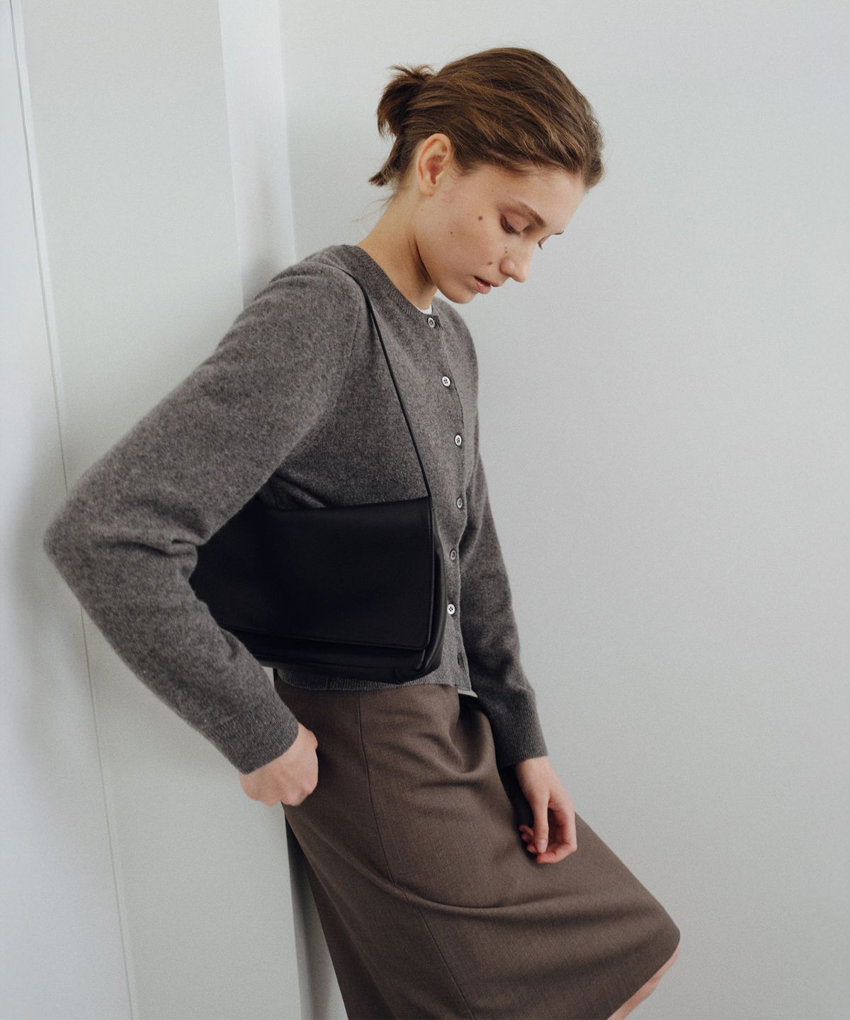 로트(LOTE) Cashmere Wool Crew Cardigan_4 Color