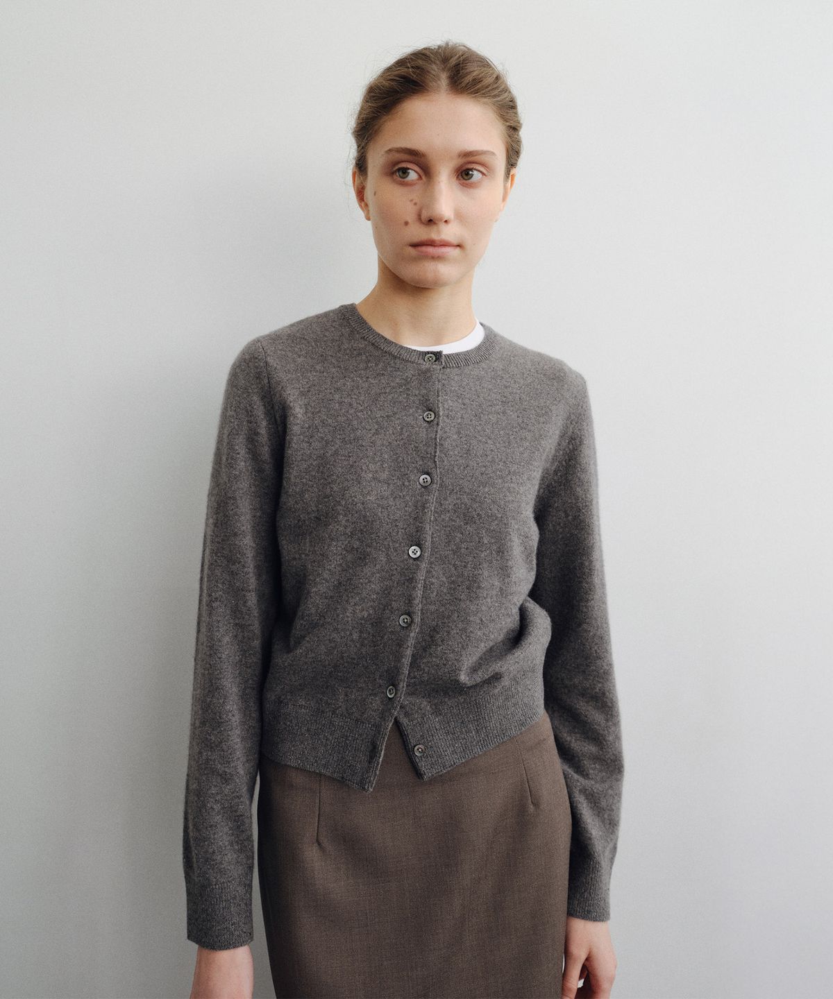 로트(LOTE) Cashmere Wool Crew Cardigan_4 Color