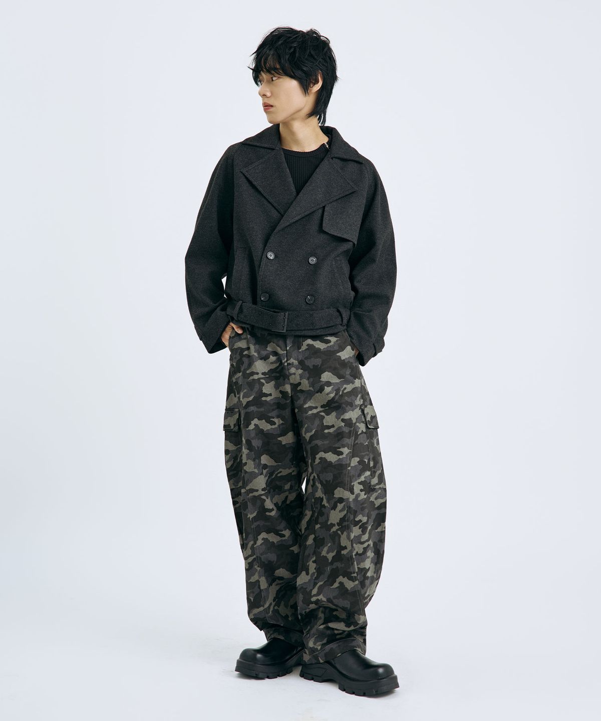 텐 패스트 세븐(TEN PAST SEVEN) 와이드 바렐 카모 카고 팬츠 (2 Colors)