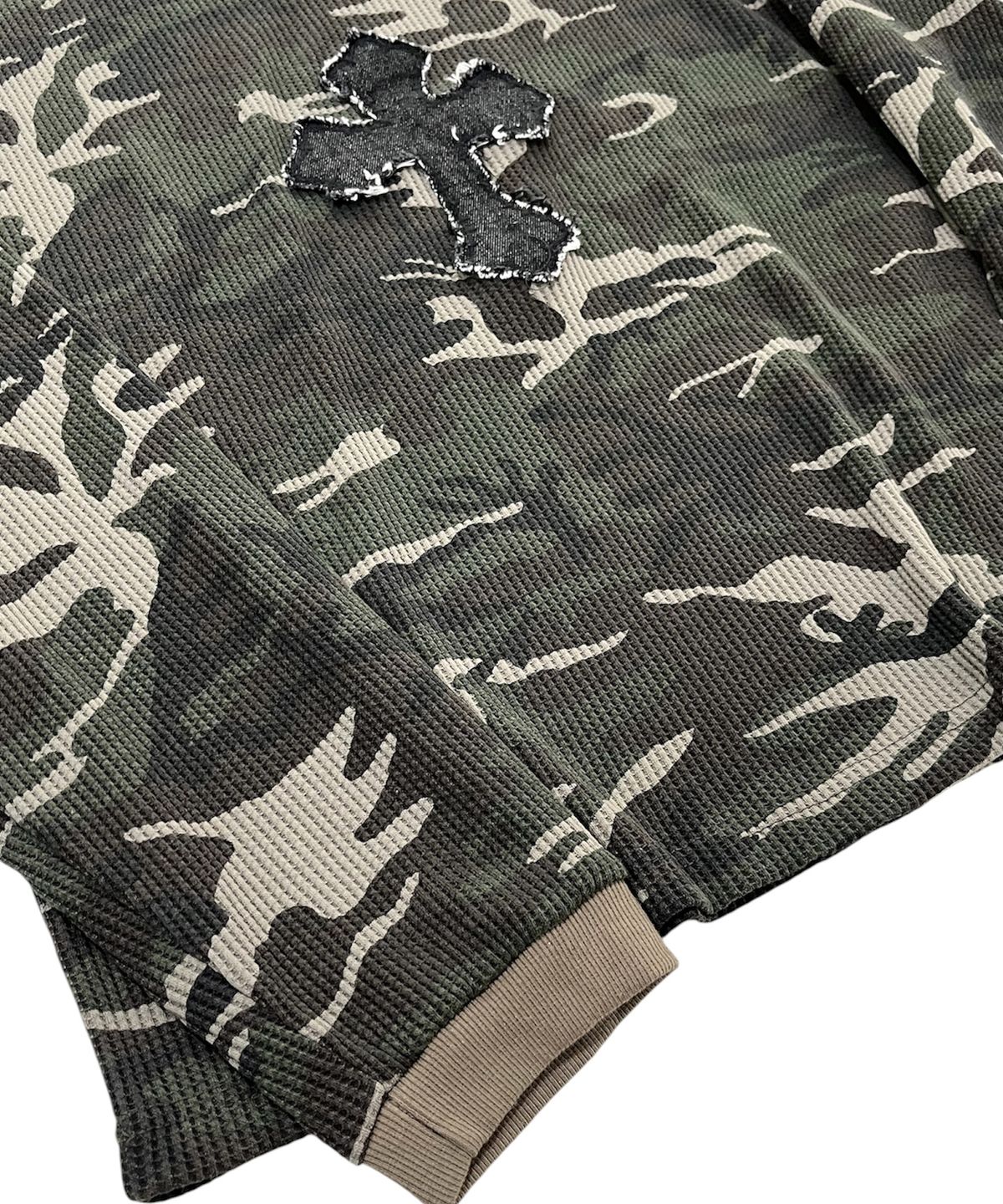 스케이터락(SK8ER ROCK) Cross Camouflage Waffle T-Shirt (Khaki)