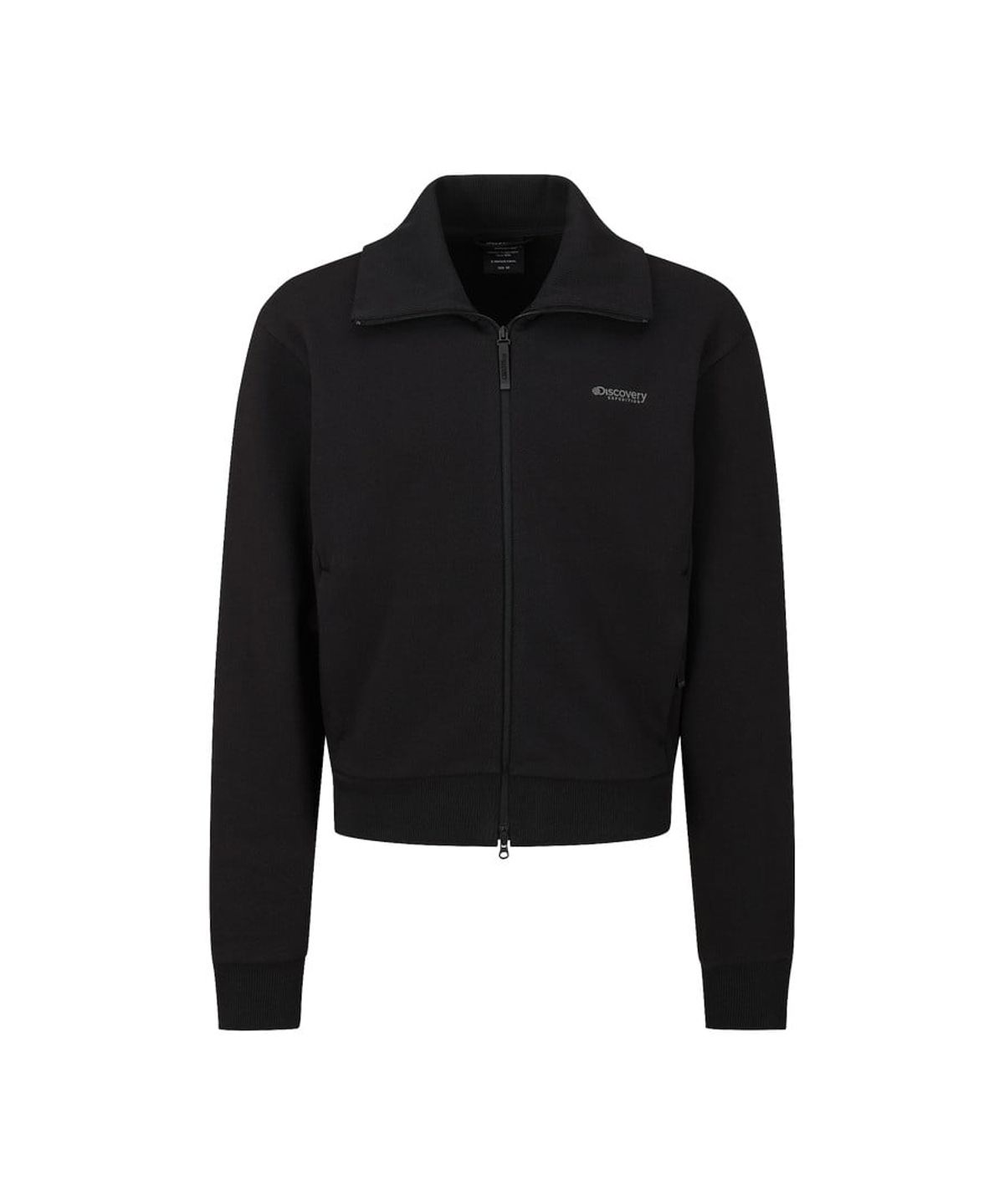 디스커버리 익스페디션(DISCOVERY EXPEDITION) 여성 조직 니트 하이넥 집업 (BLACK)